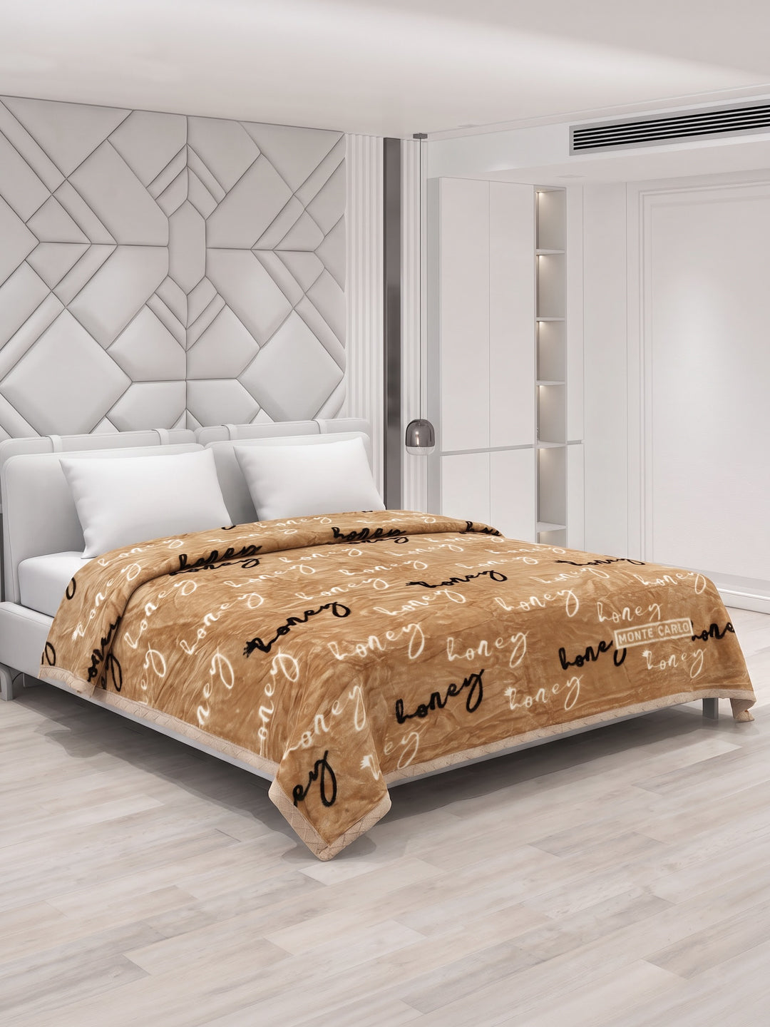 Printed Double Bed 2 Ply 550 GSM Blanket for Winter (Royal Gold Plus), Weight 3 kg