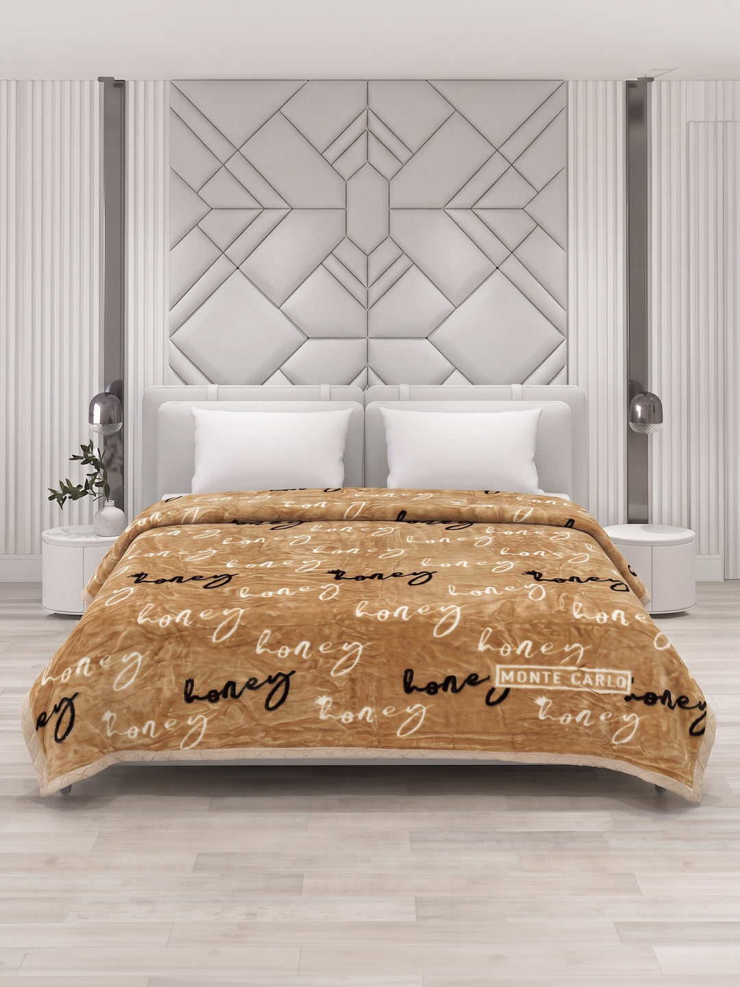 Printed Double Bed 2 Ply 550 GSM Blanket for Winter (Royal Gold Plus), Weight 3 kg