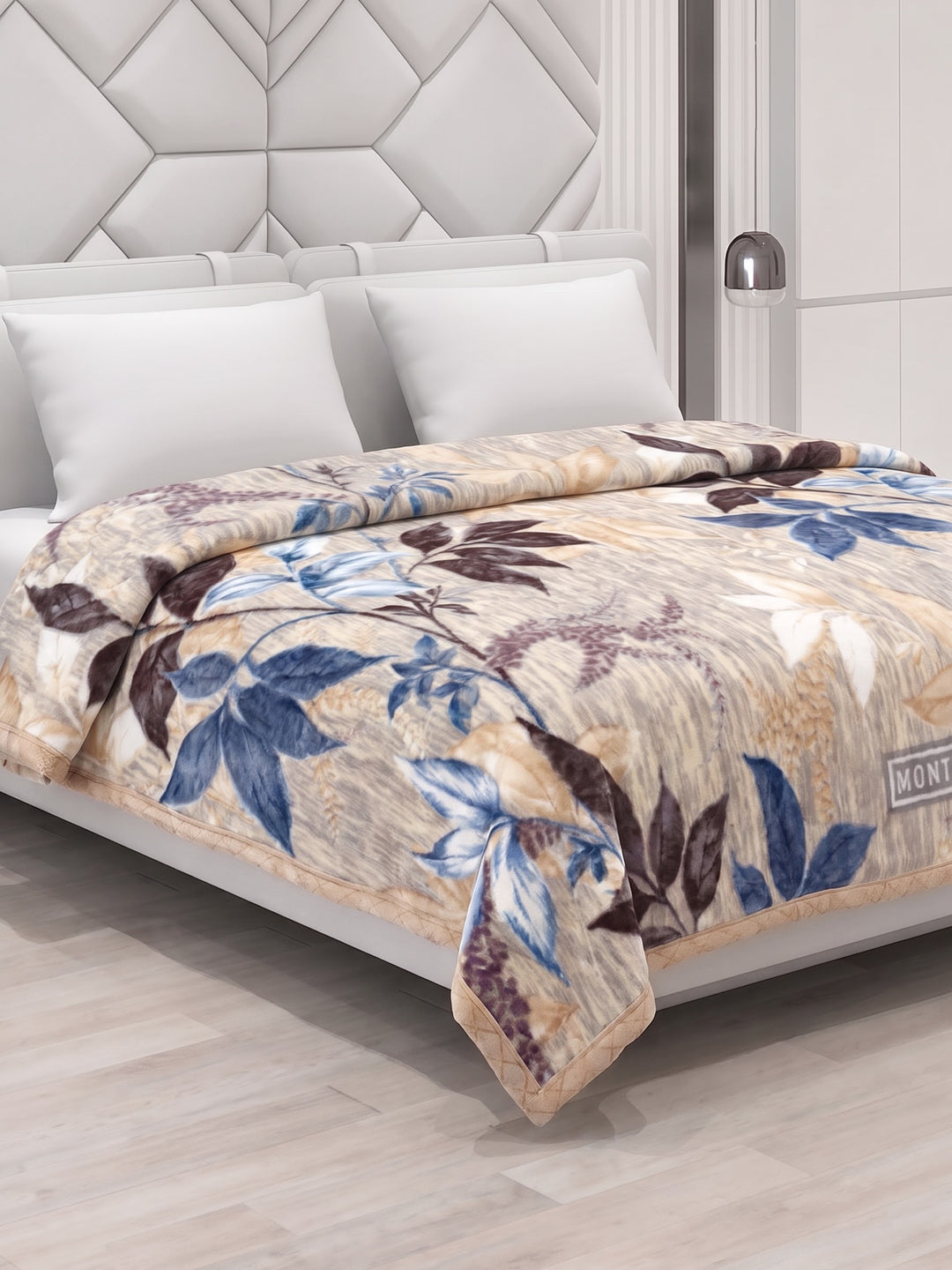 Printed Double Bed 2 Ply 550 GSM Blanket for Winter (Royal Gold Plus), Weight 3 kg