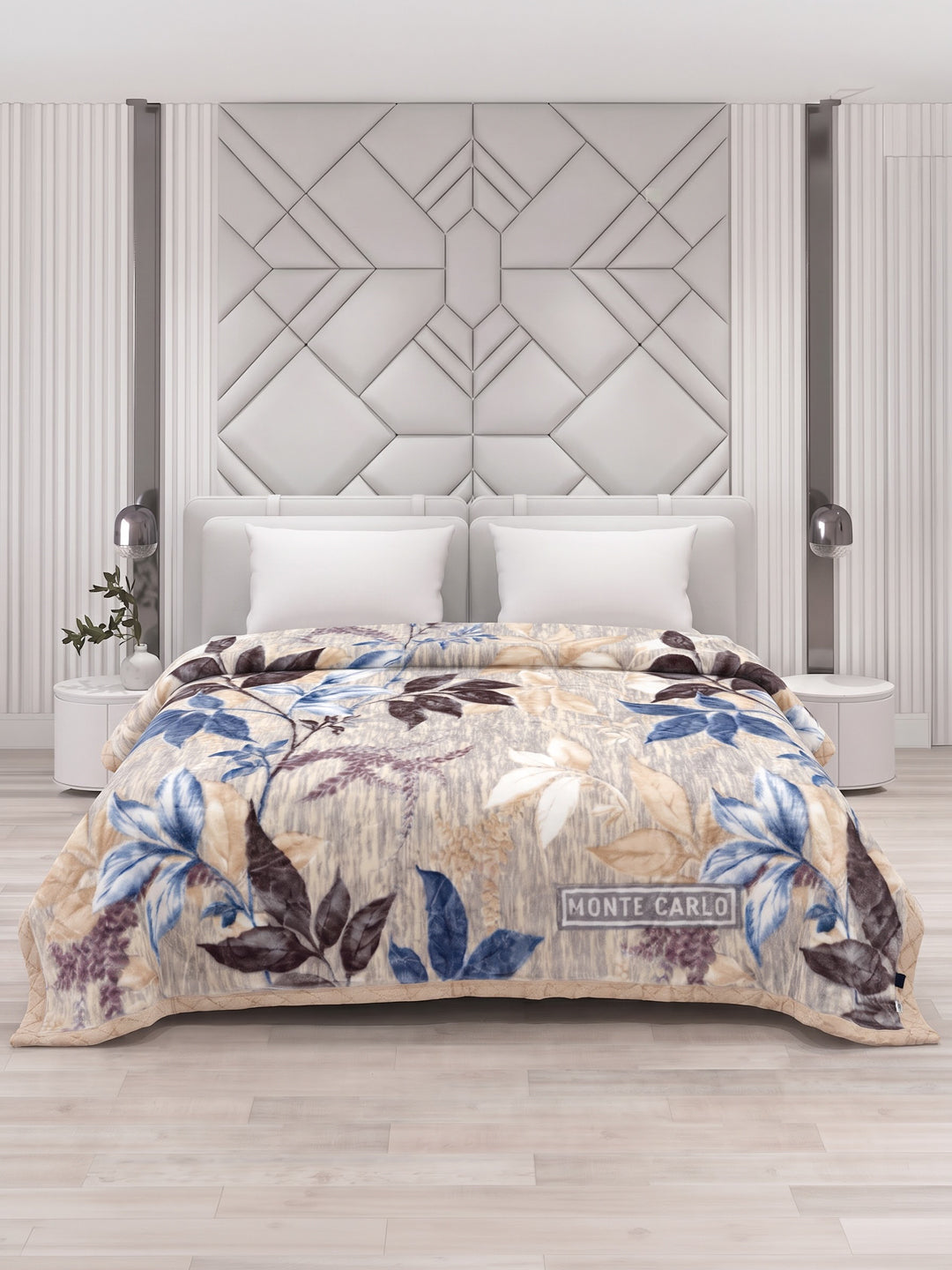 Printed Double Bed 2 Ply 550 GSM Blanket for Winter (Royal Gold Plus), Weight 3 kg