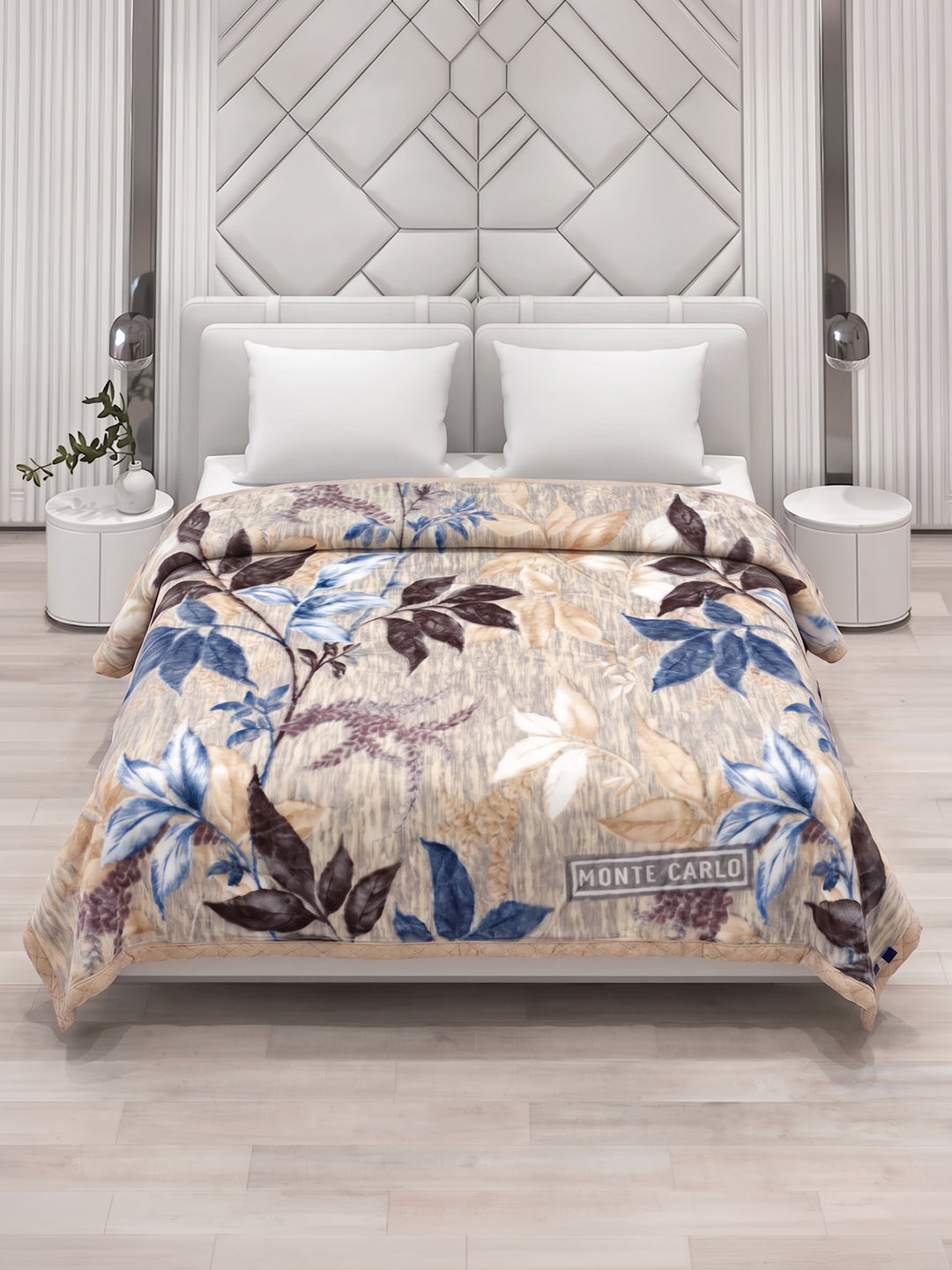 Printed Double Bed 2 Ply 550 GSM Blanket for Winter (Royal Gold Plus), Weight 3 kg