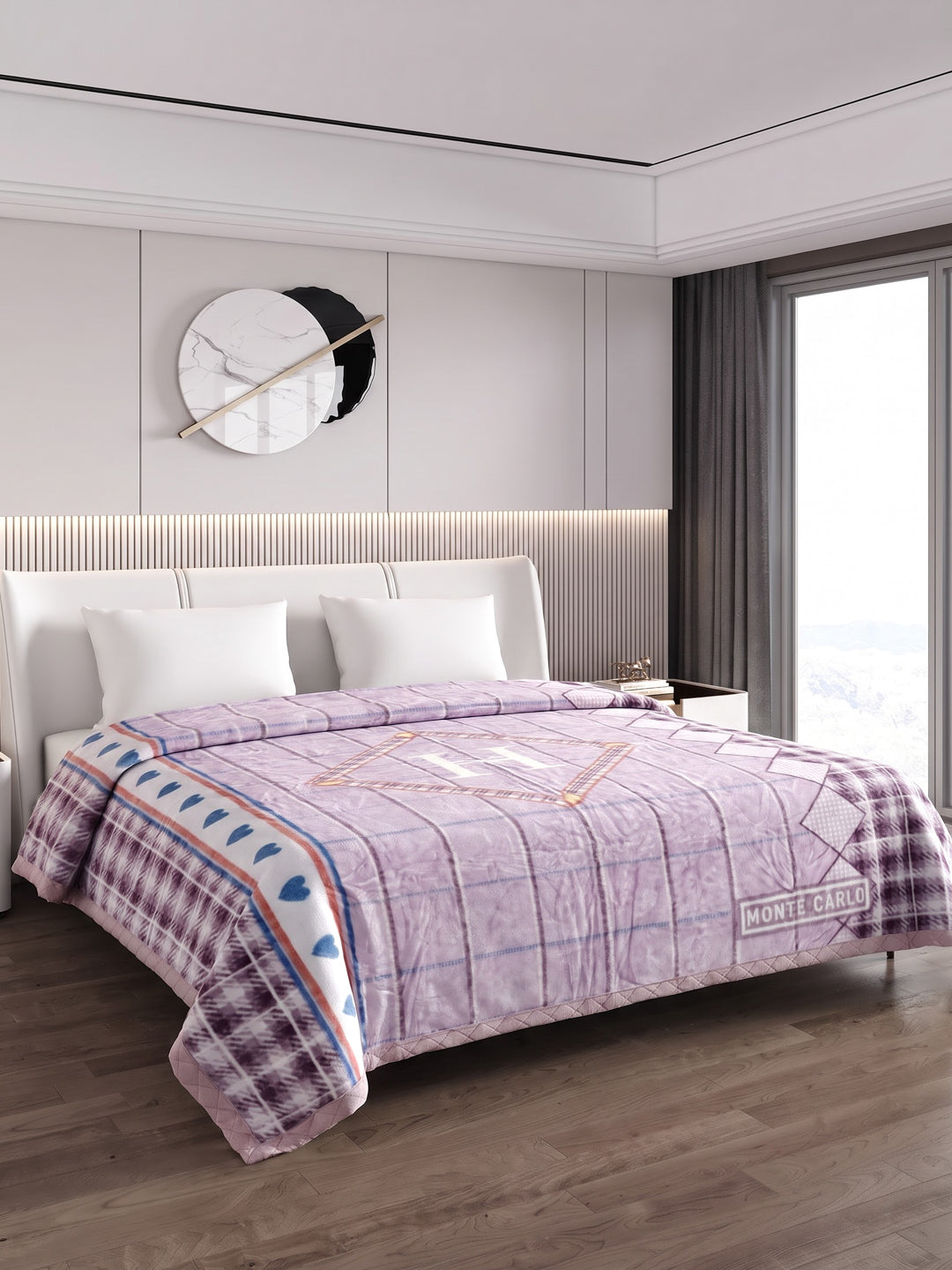 Printed Double Bed 2 Ply 550 GSM Blanket for Winter (Royal Gold Plus), Weight 3 kg