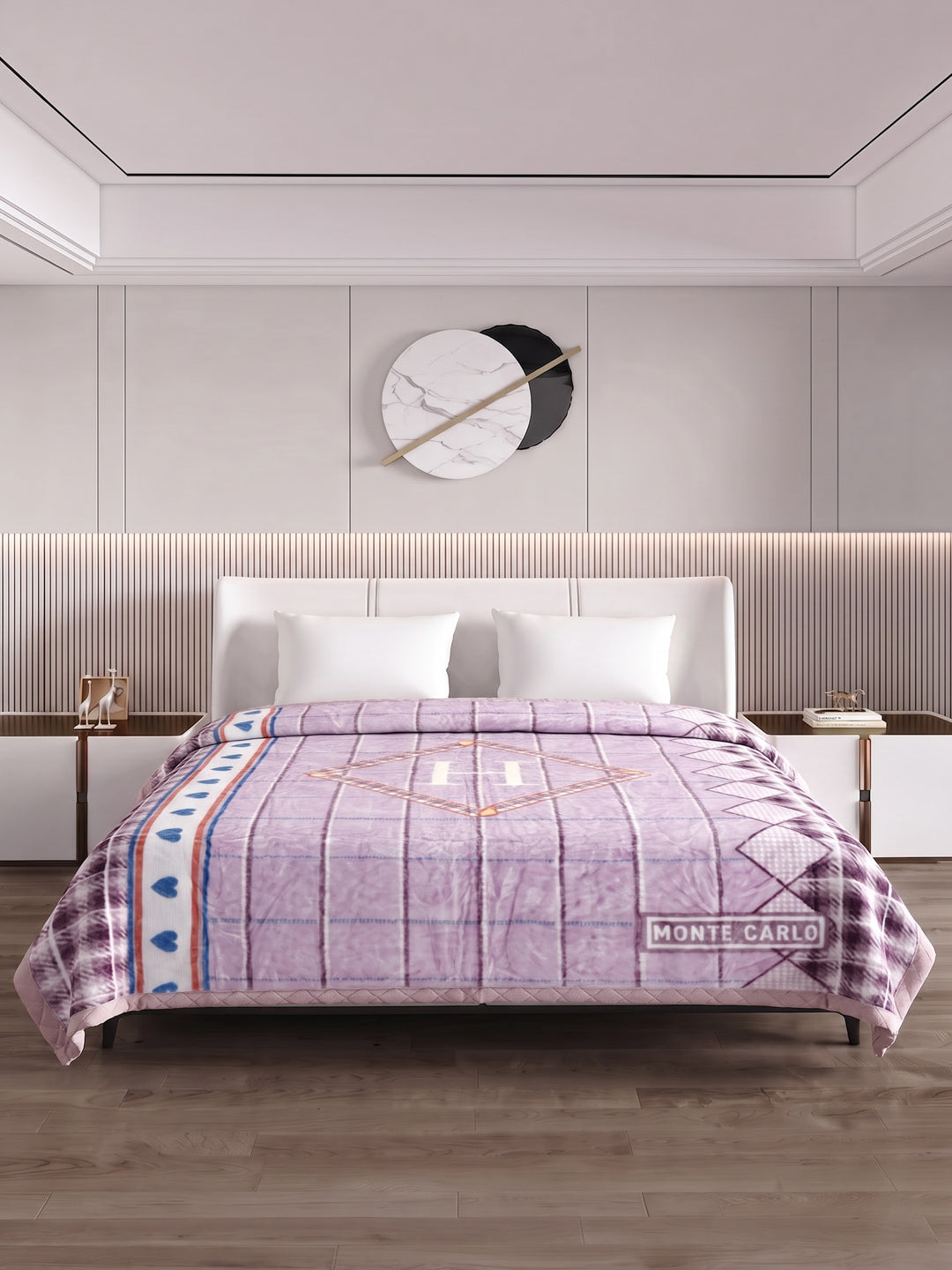 Printed Double Bed 2 Ply 550 GSM Blanket for Winter (Royal Gold Plus), Weight 3 kg