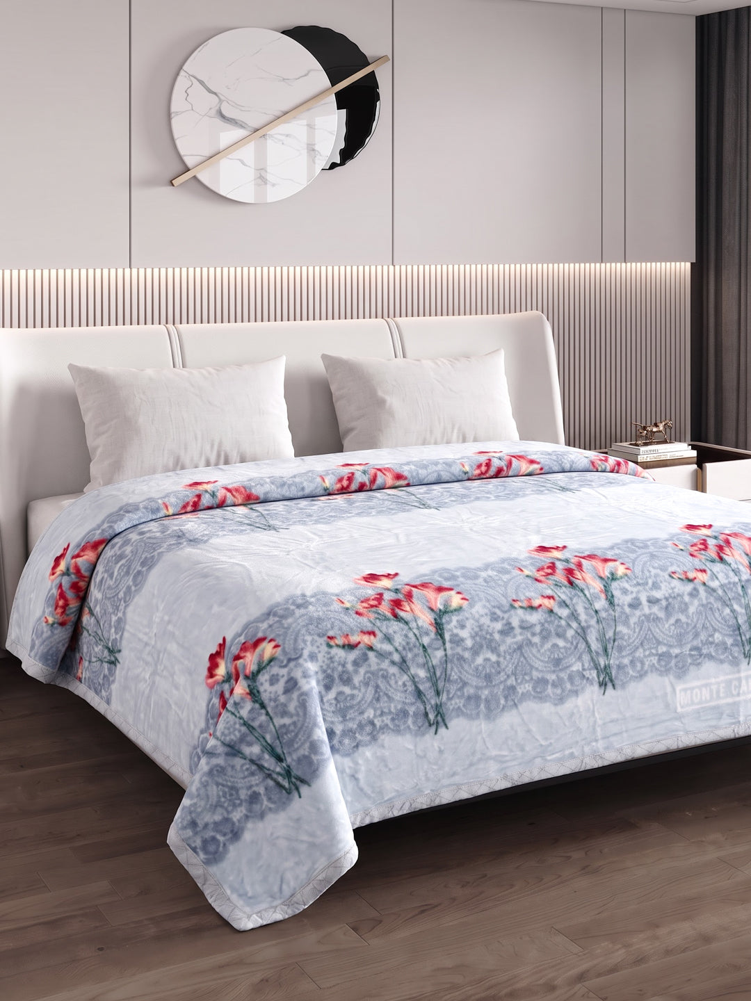 Printed Double Bed 2 Ply 550 GSM Blanket for Winter (Royal Gold Plus), Weight 3 kg