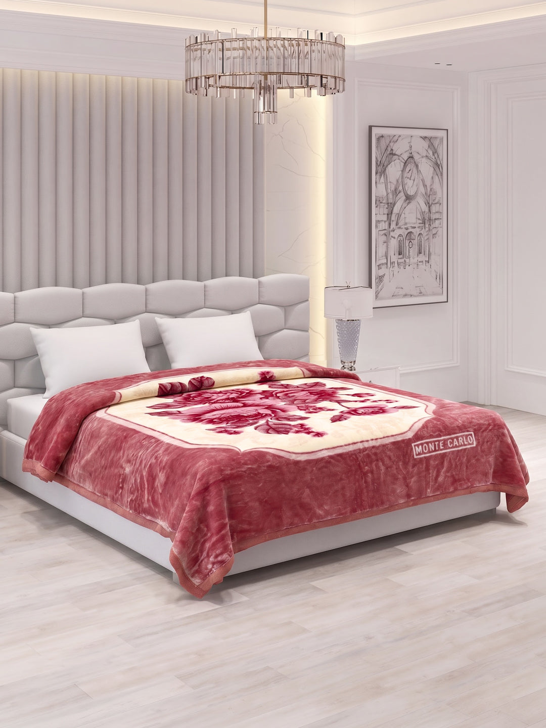 Printed Double Bed 3 Ply 1300 GSM Blanket for Winter (Rustom), Weight 7 kg