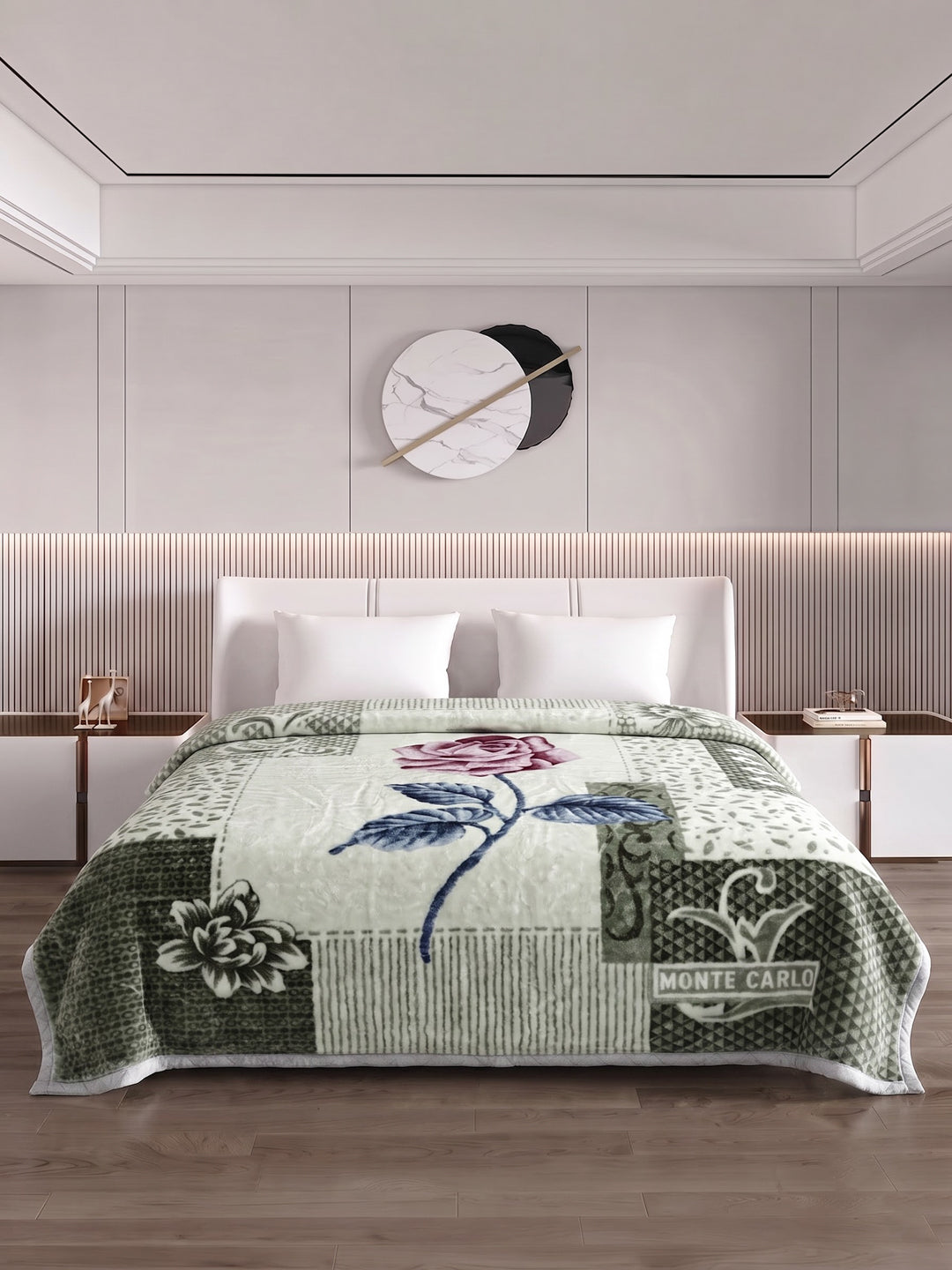 Printed Double Bed 3 Ply 1300 GSM Blanket for Winter (Rustom), Weight 7 kg