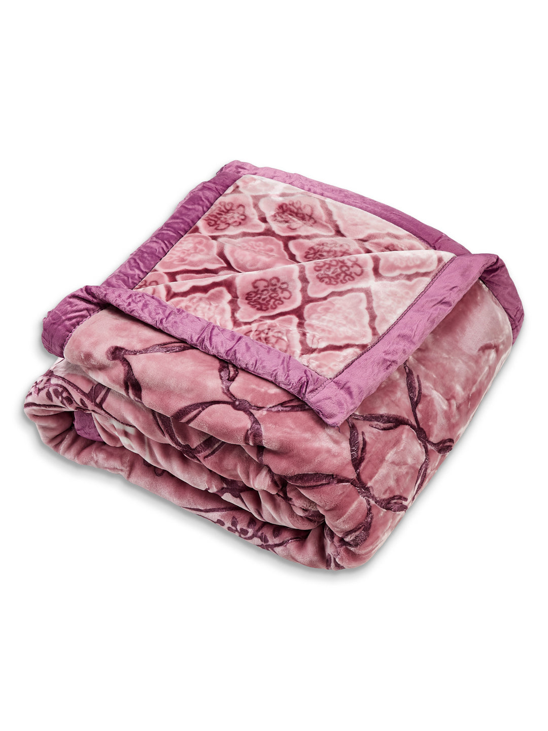 Printed Double Bed 2 Ply 950 GSM Blanket for Winter (Rusty), Weight 5 kg