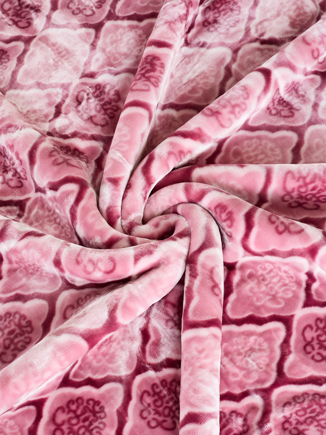 Printed Double Bed 2 Ply 950 GSM Blanket for Winter (Rusty), Weight 5 kg