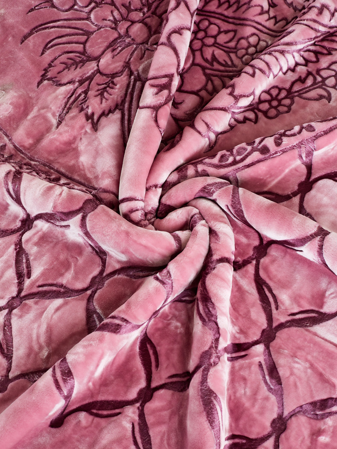 Printed Double Bed 2 Ply 950 GSM Blanket for Winter (Rusty), Weight 5 kg