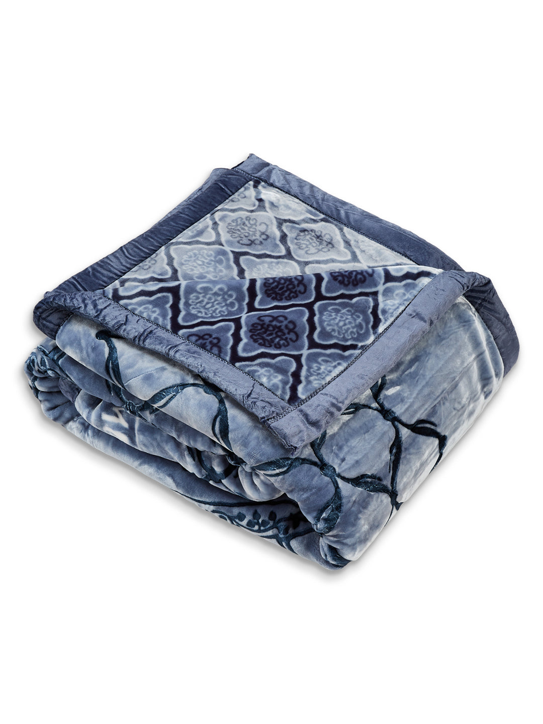 Printed Double Bed 2 Ply 950 GSM Blanket for Winter (Rusty), Weight 5 kg