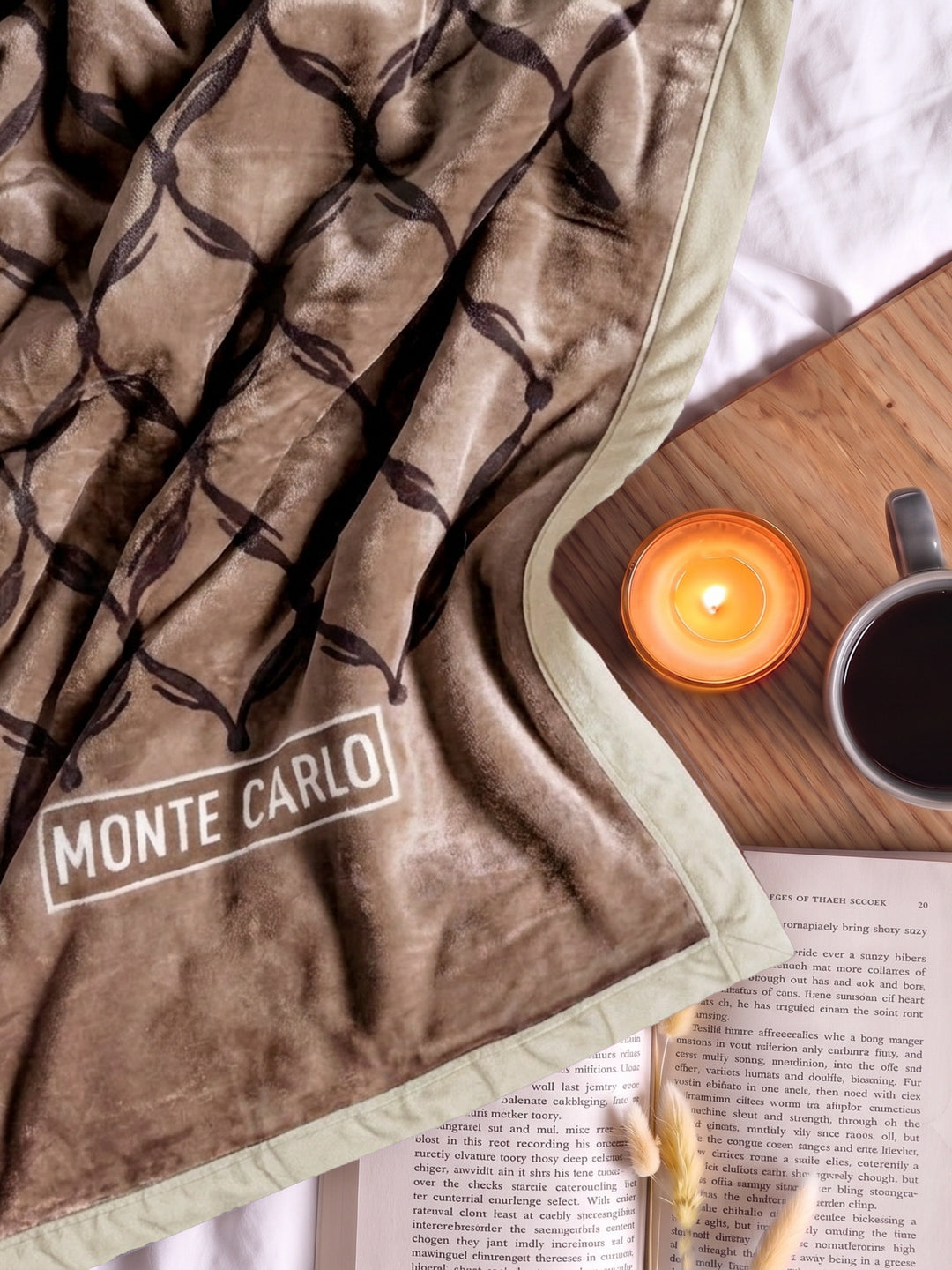 Printed Double Bed 2 Ply 950 GSM Blanket for Winter (Rusty), Weight 5 kg