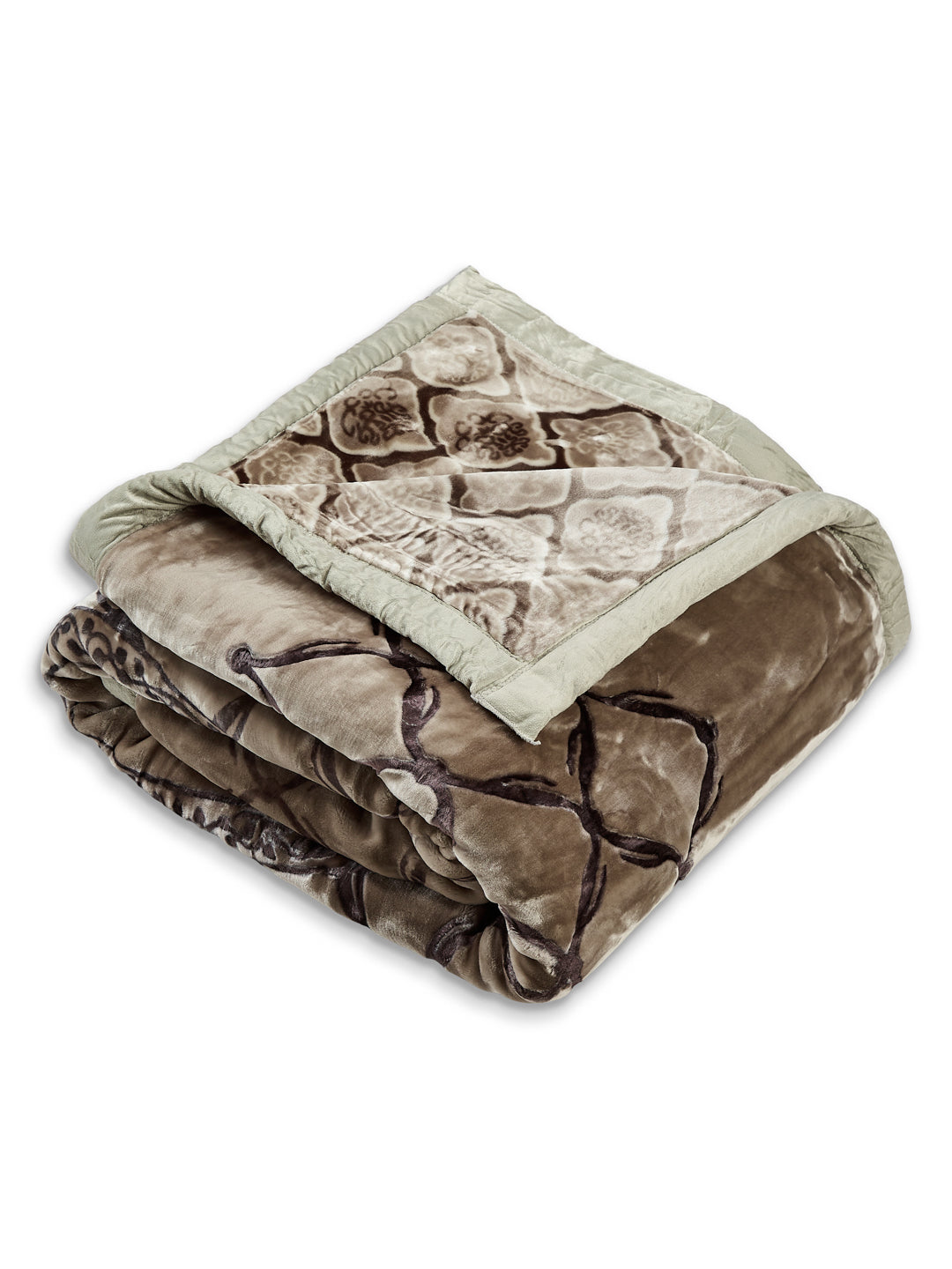 Printed Double Bed 2 Ply 950 GSM Blanket for Winter (Rusty), Weight 5 kg