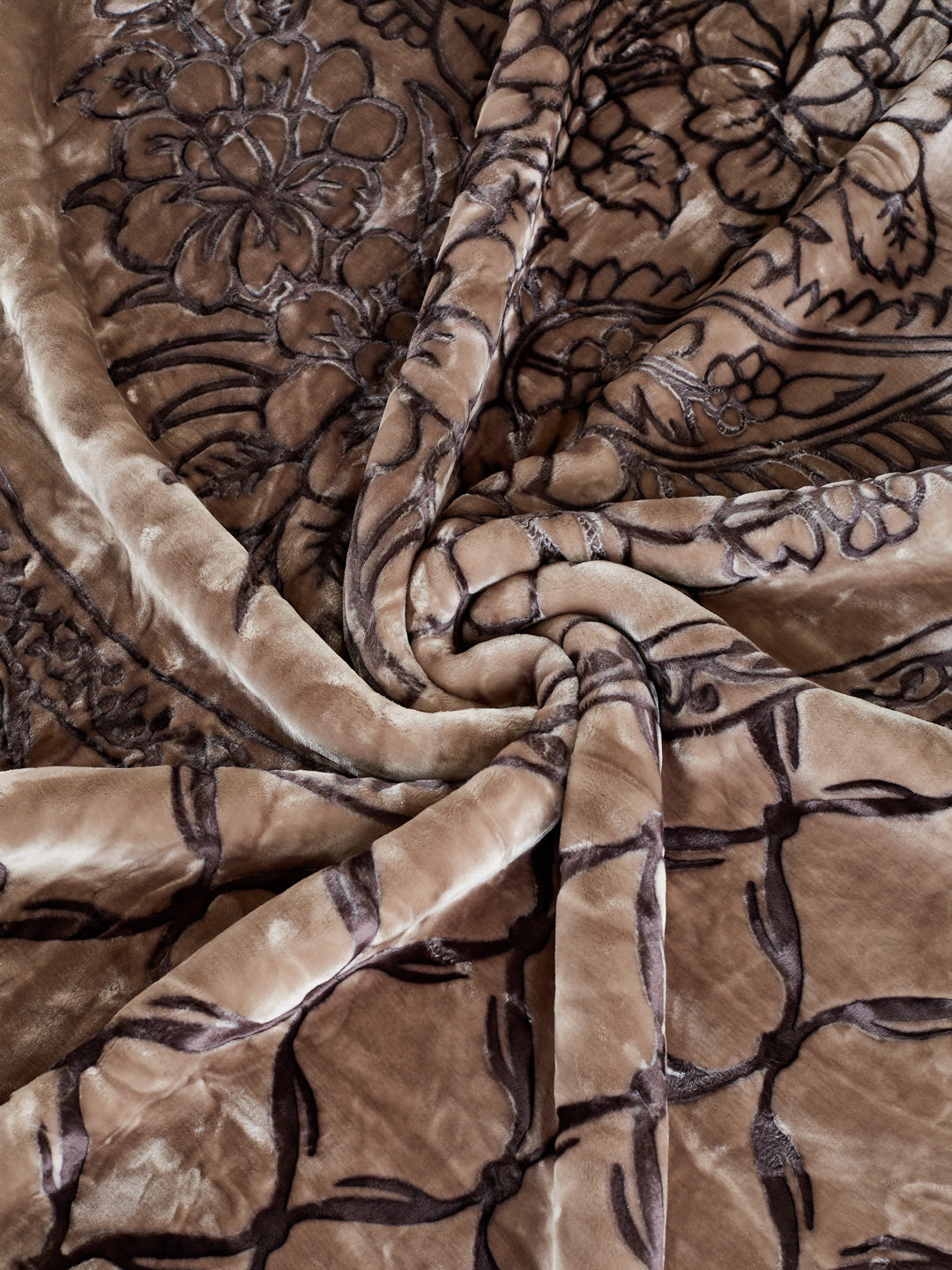 Printed Double Bed 2 Ply 950 GSM Blanket for Winter (Rusty), Weight 5 kg