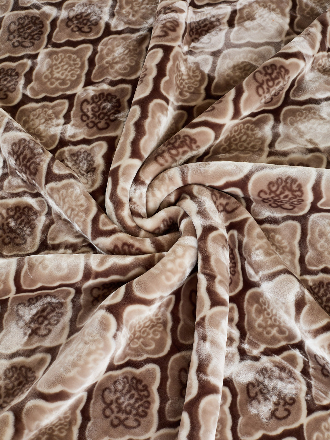 Printed Double Bed 2 Ply 950 GSM Blanket for Winter (Rusty), Weight 5 kg