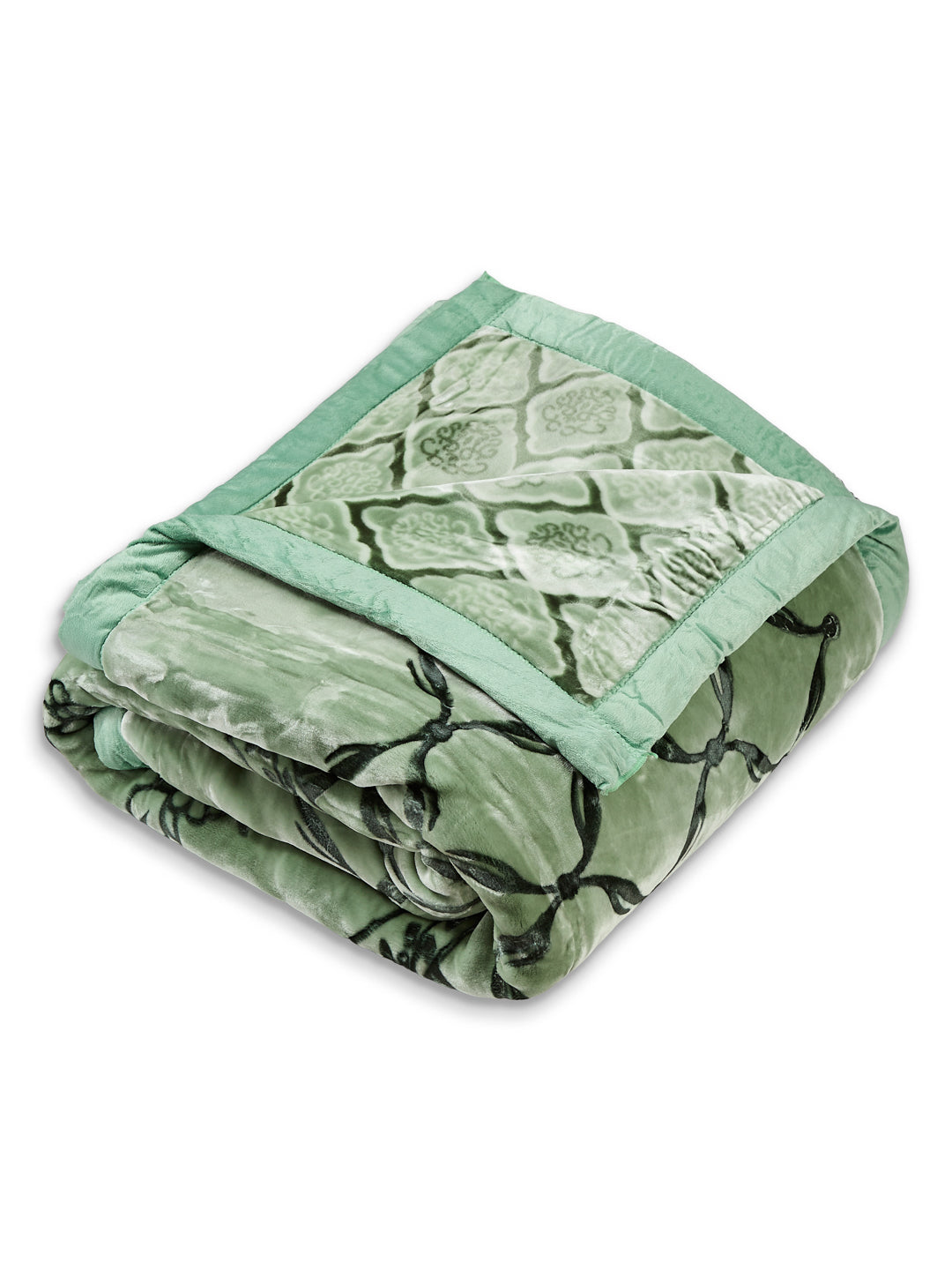 Printed Double Bed 2 Ply 950 GSM Blanket for Winter (Rusty), Weight 5 kg