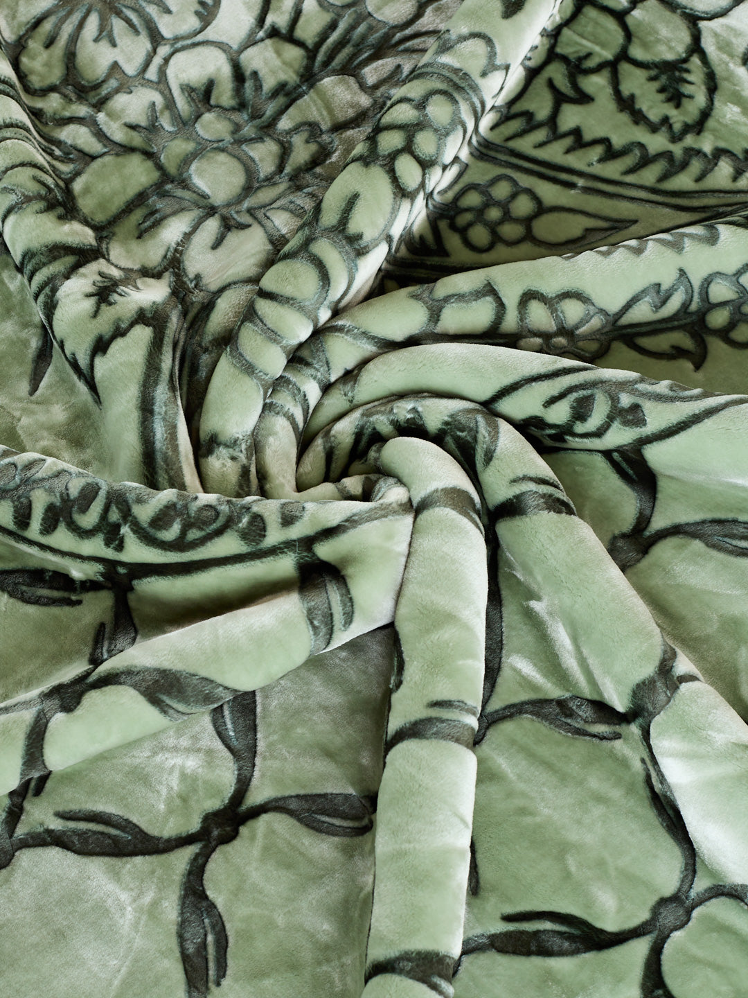 Printed Double Bed 2 Ply 950 GSM Blanket for Winter (Rusty), Weight 5 kg