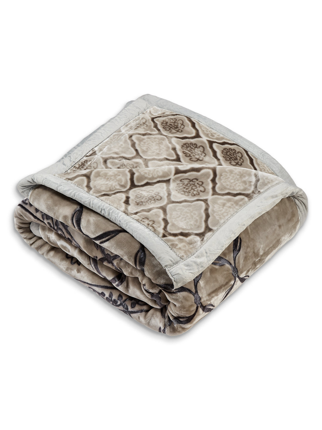 Printed Double Bed 2 Ply 950 GSM Blanket for Winter (Rusty), Weight 5 kg