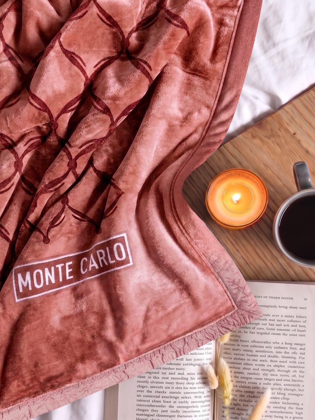 Printed Double Bed 2 Ply 950 GSM Blanket for Winter (Rusty), Weight 5 kg