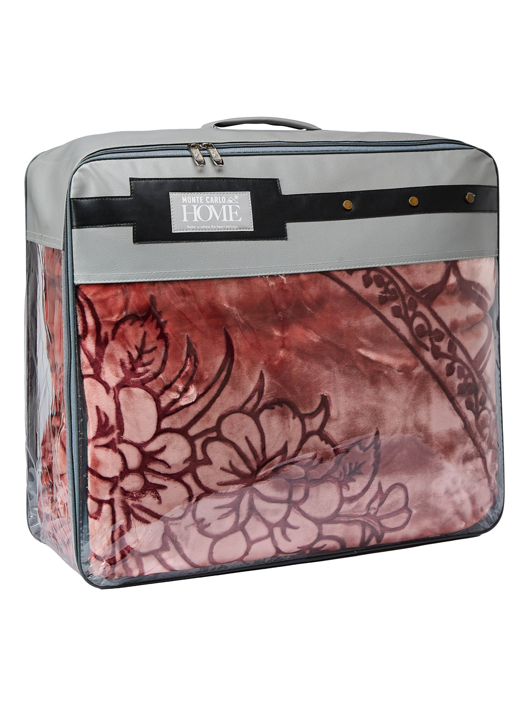 Printed Double Bed 2 Ply 950 GSM Blanket for Winter (Rusty), Weight 5 kg