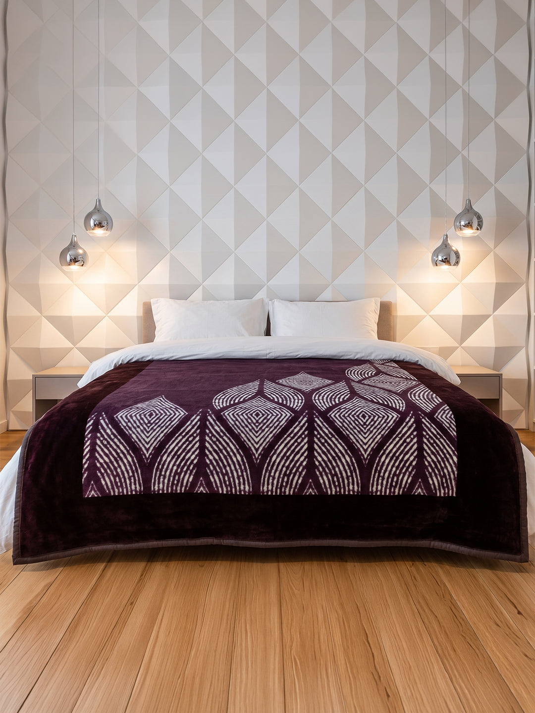Floral Print Double Bed 1 Ply 500 GSM Blanket for Winter (Rynk), Weight 2.4 kg