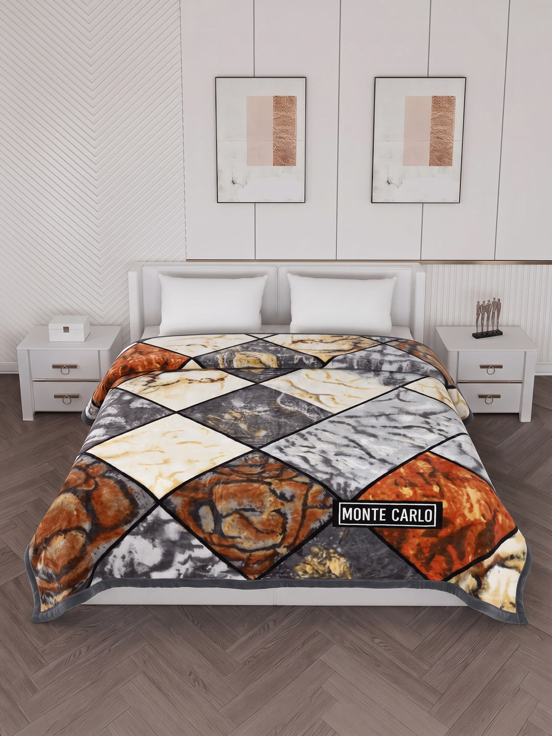 Printed Double Bed 2 Ply 600 GSM Blanket for Winter (Samuel Plus), Weight 3.15 kg