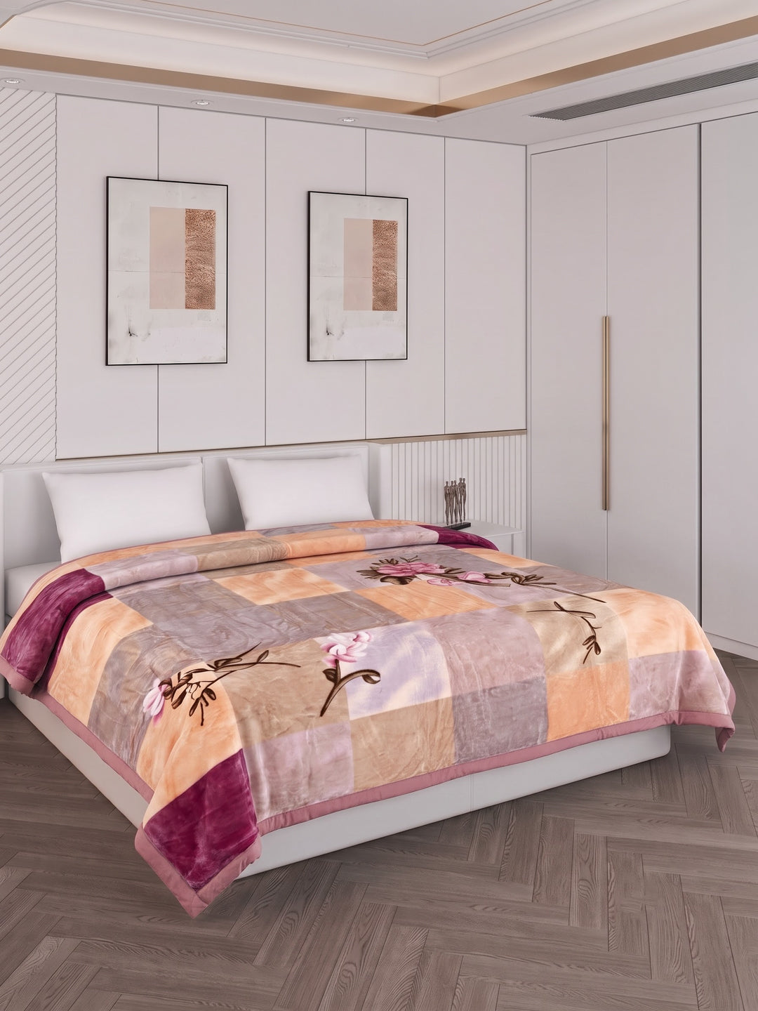 Printed Double Bed 2 Ply 600 GSM Blanket for Winter (Samuel Plus), Weight 3.15 kg