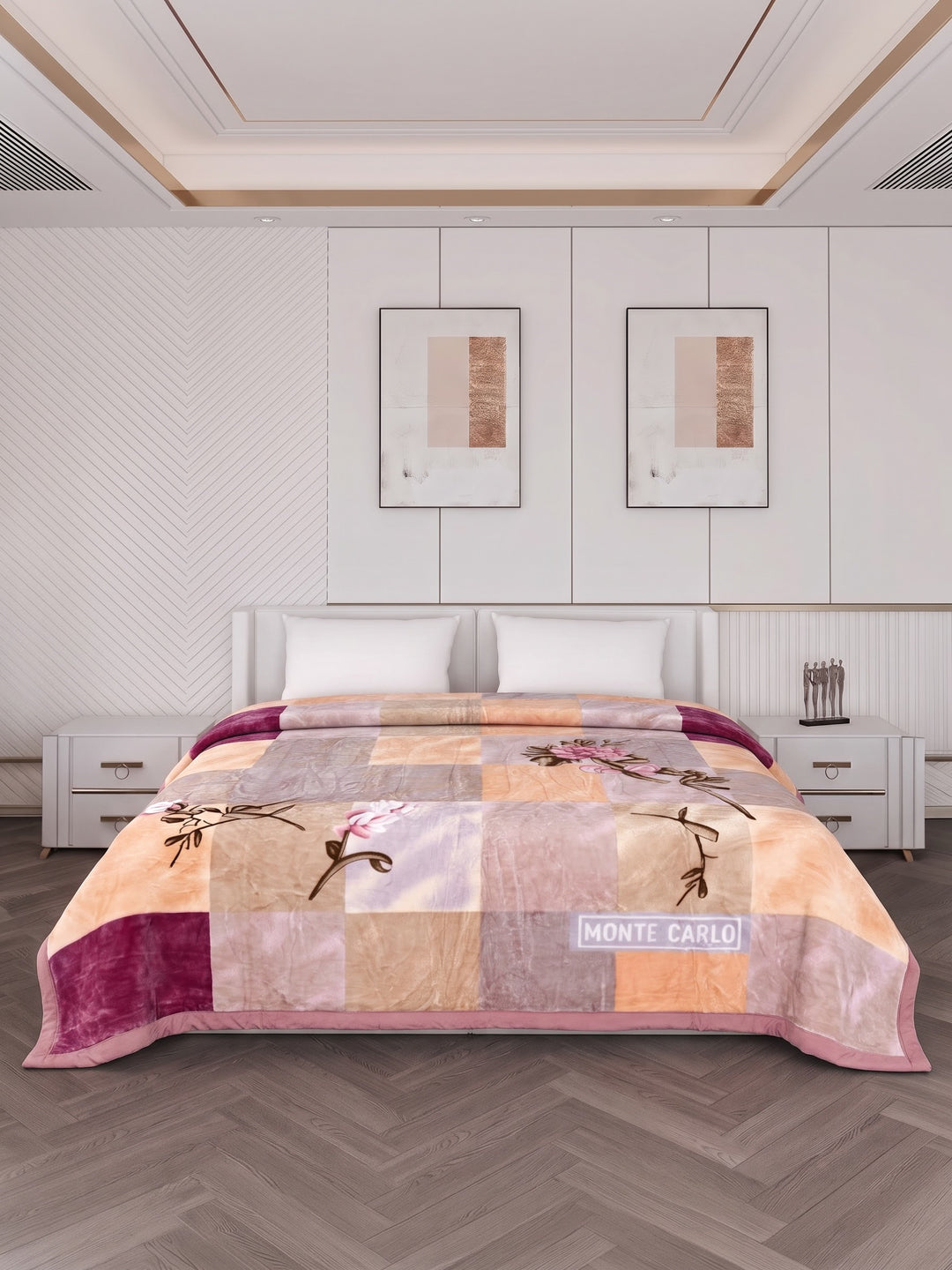 Printed Double Bed 2 Ply 600 GSM Blanket for Winter (Samuel Plus), Weight 3.15 kg