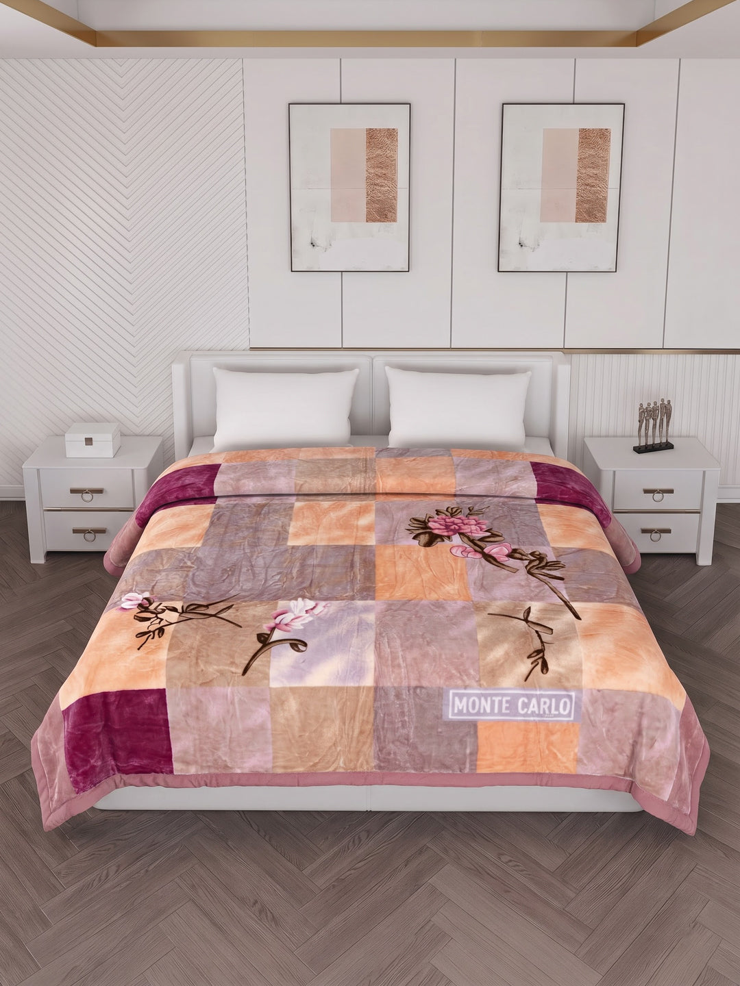 Printed Double Bed 2 Ply 600 GSM Blanket for Winter (Samuel Plus), Weight 3.15 kg