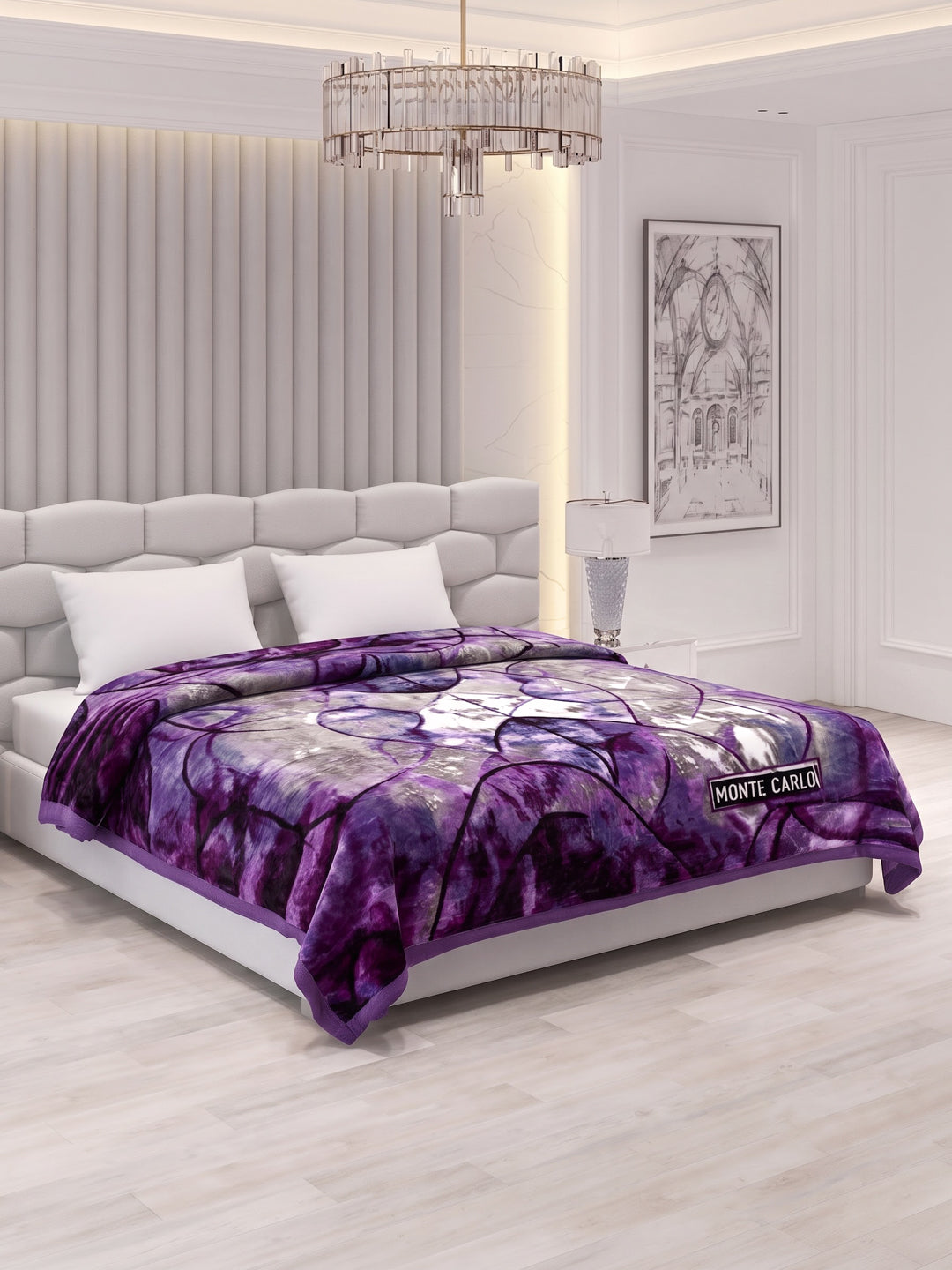 Printed Double Bed 2 Ply 600 GSM Blanket for Winter (Samuel Plus), Weight 3.15 kg