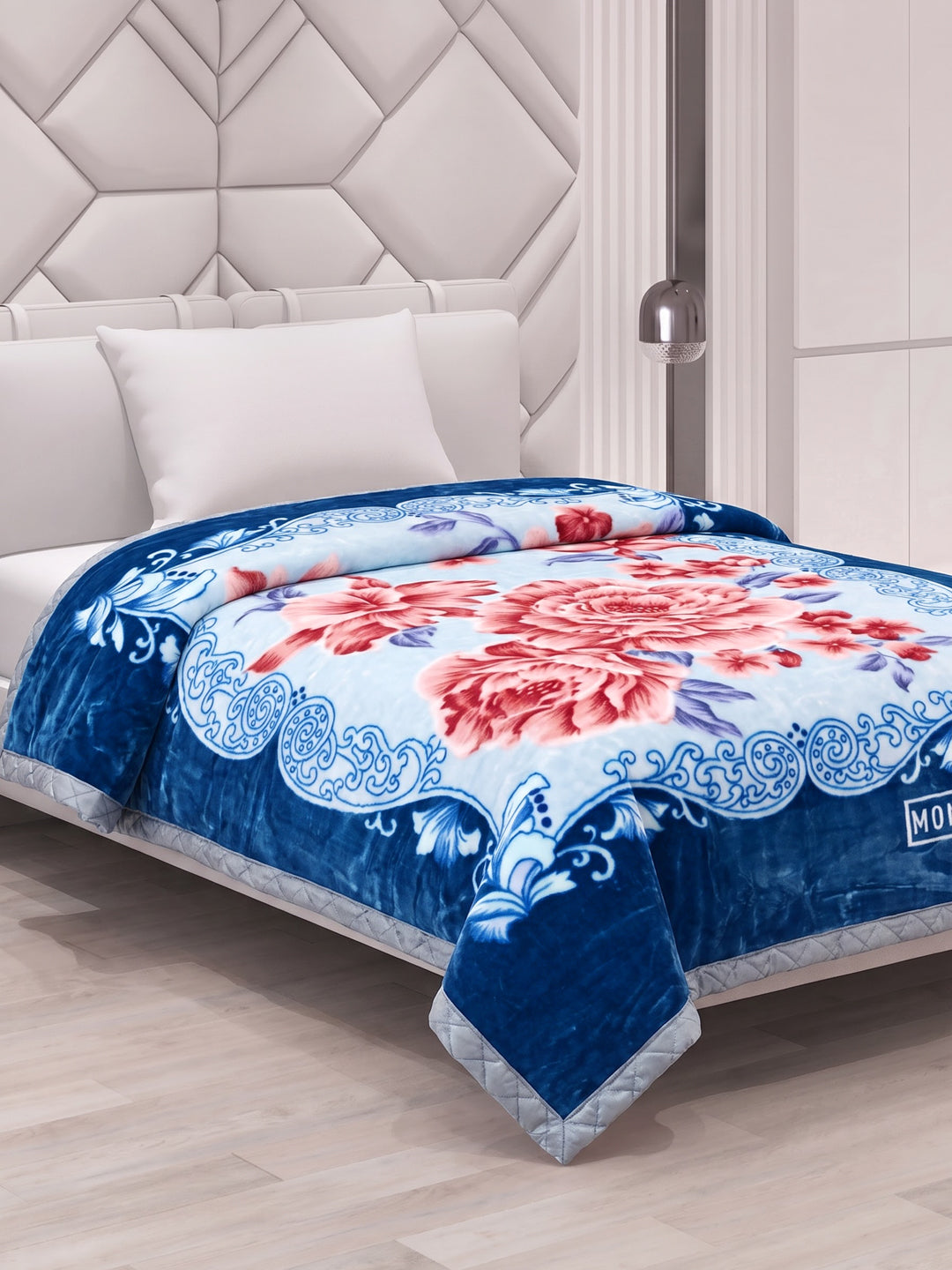 Printed Single Bed 1 Ply 850 GSM Blanket for Winter (Sarilia), Weight 3 kg