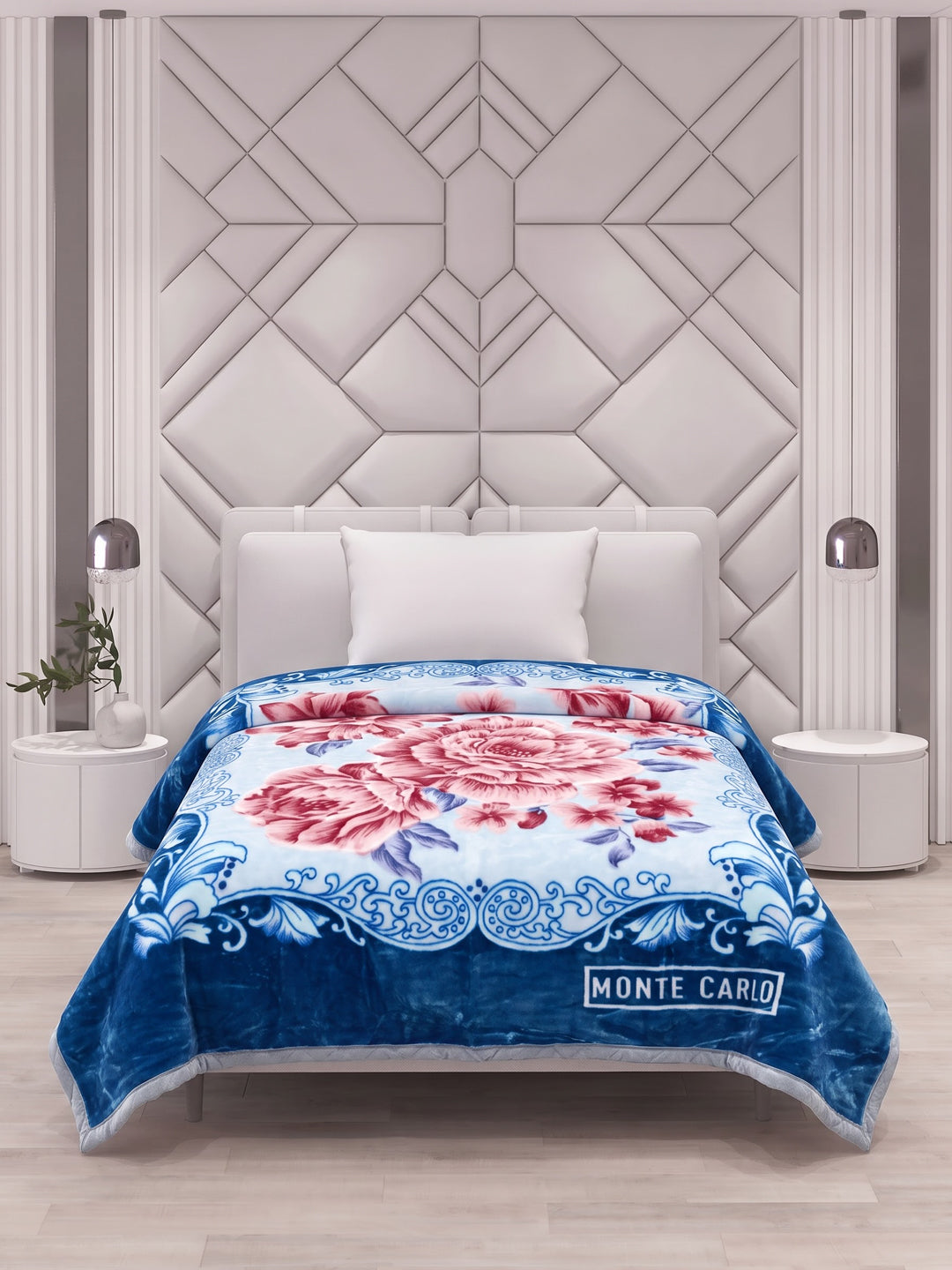 Printed Single Bed 1 Ply 850 GSM Blanket for Winter (Sarilia), Weight 3 kg