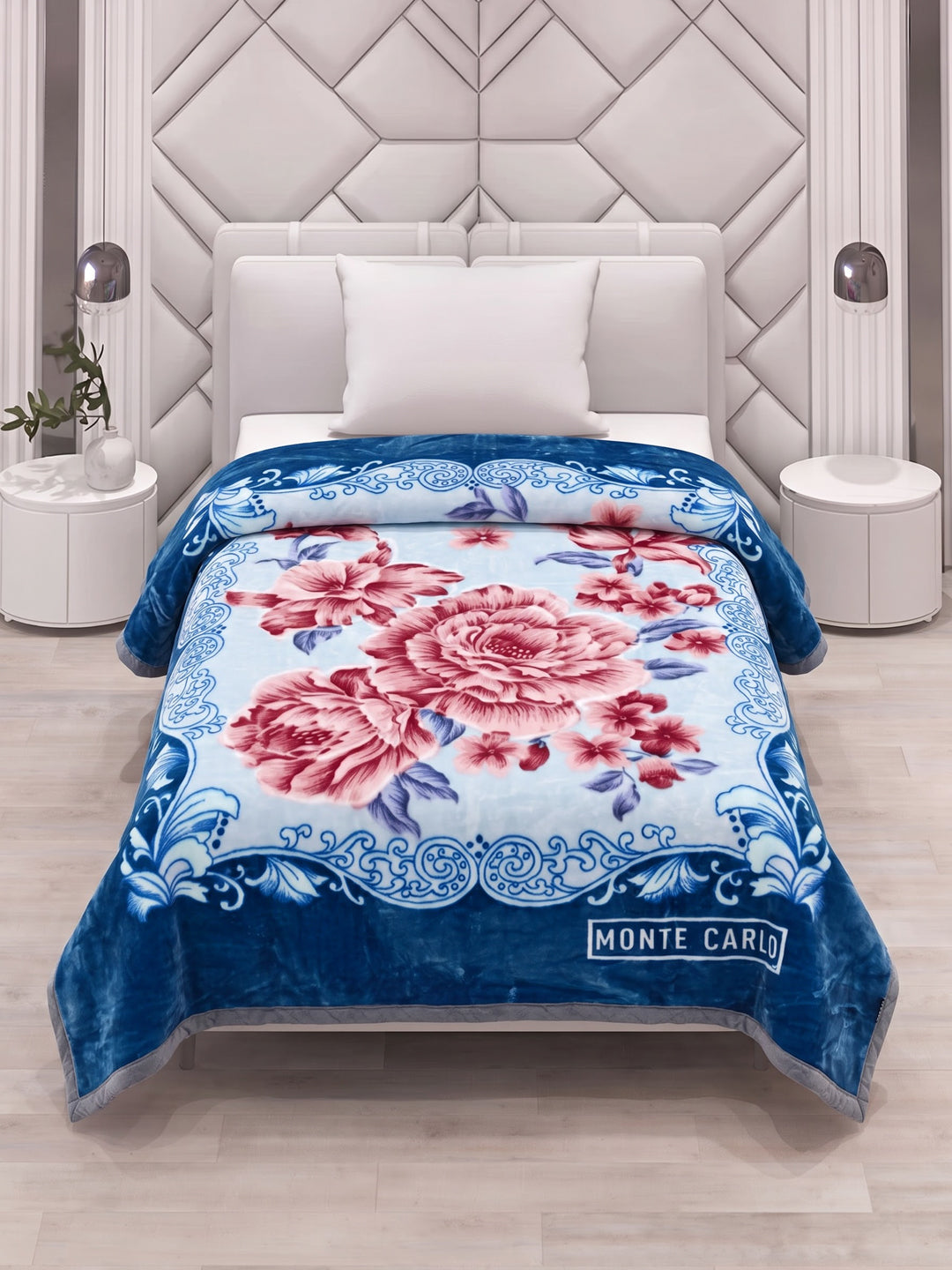 Printed Single Bed 1 Ply 850 GSM Blanket for Winter (Sarilia), Weight 3 kg
