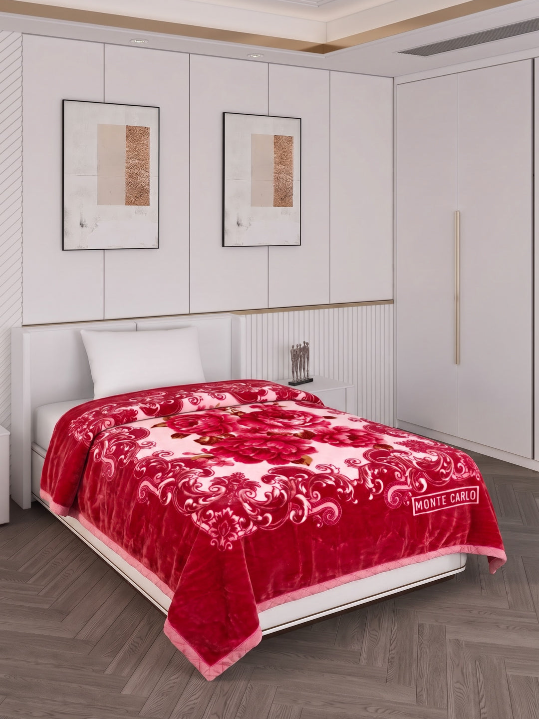 Printed Single Bed 1 Ply 850 GSM Blanket for Winter (Sarilia), Weight 3 kg