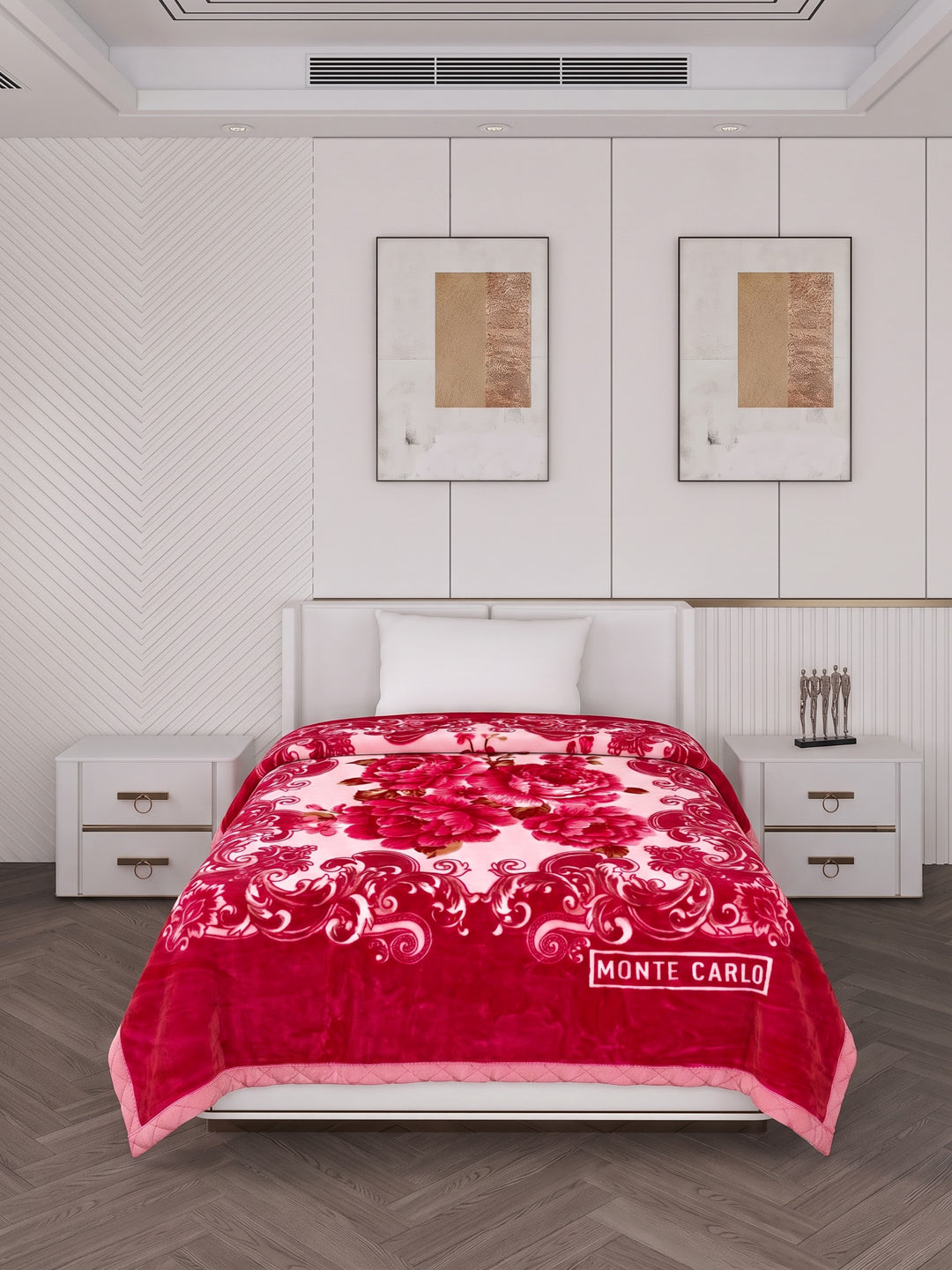 Printed Single Bed 1 Ply 850 GSM Blanket for Winter (Sarilia), Weight 3 kg