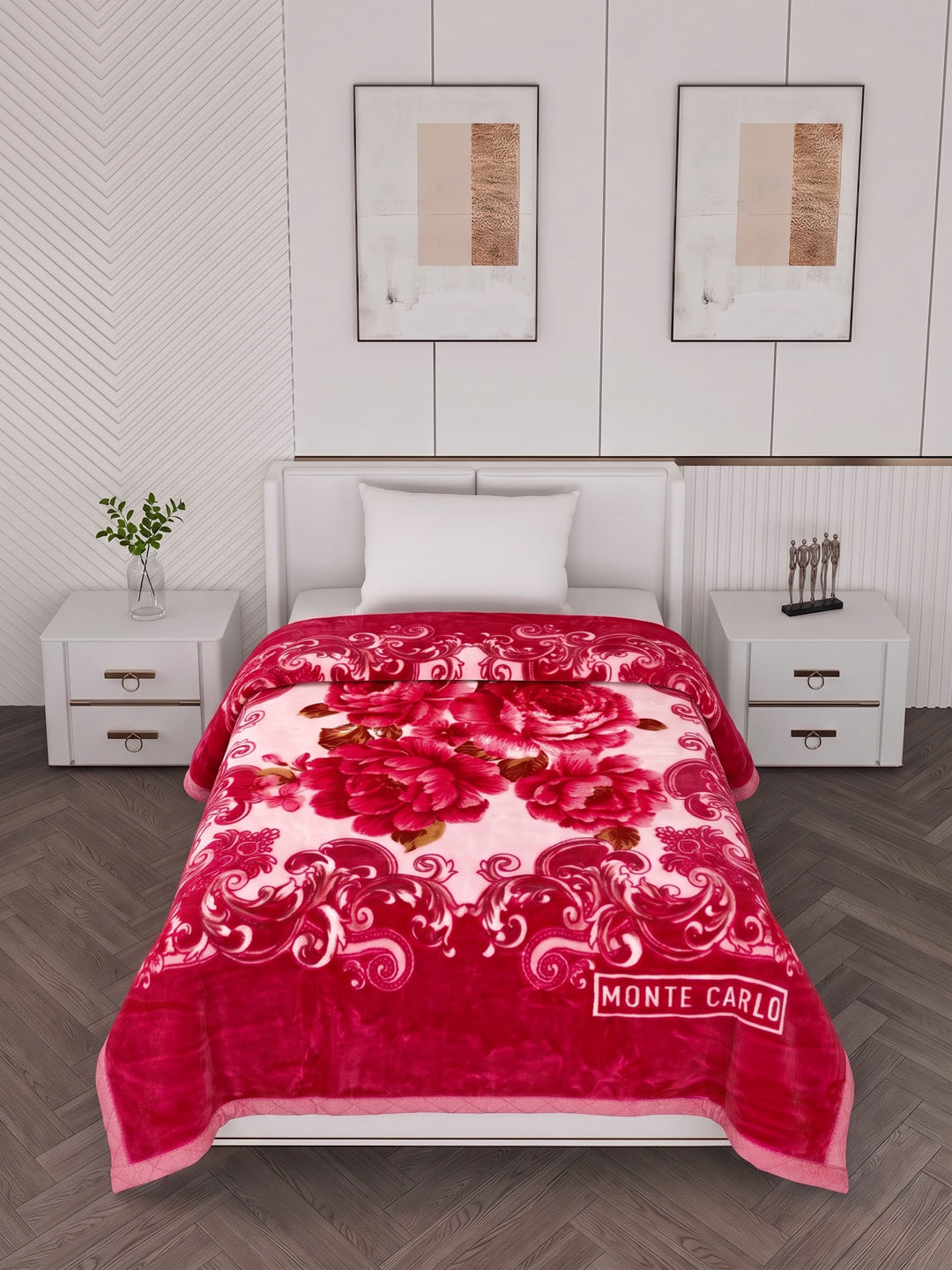 Printed Single Bed 1 Ply 850 GSM Blanket for Winter (Sarilia), Weight 3 kg