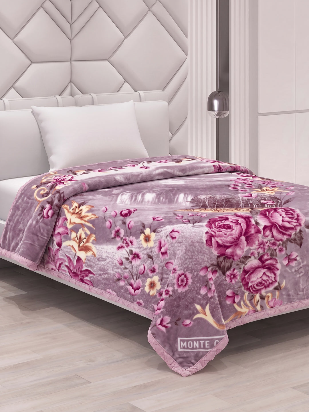 Printed Single Bed 1 Ply 850 GSM Blanket for Winter (Sarilia), Weight 3 kg