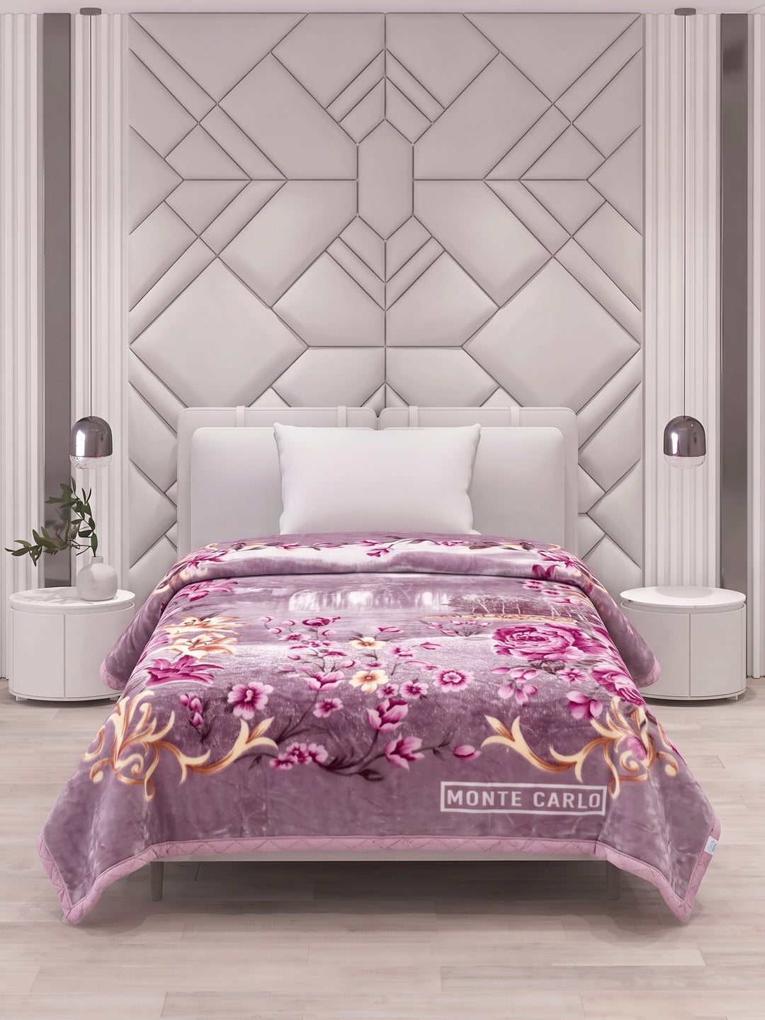 Printed Single Bed 1 Ply 850 GSM Blanket for Winter (Sarilia), Weight 3 kg