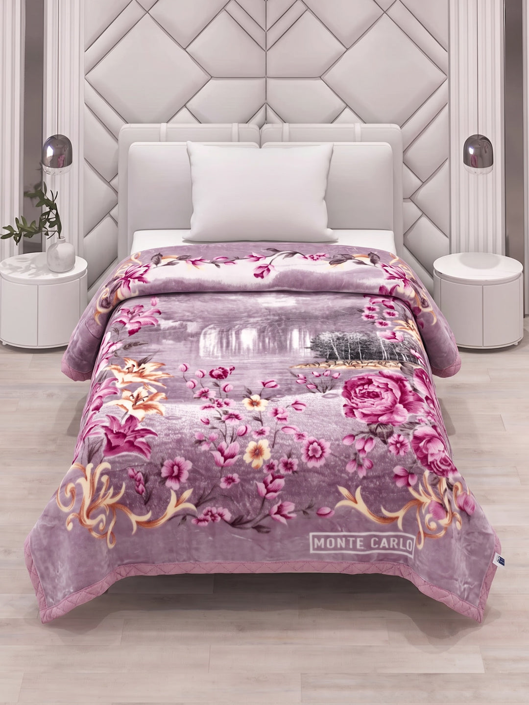Printed Single Bed 1 Ply 850 GSM Blanket for Winter (Sarilia), Weight 3 kg