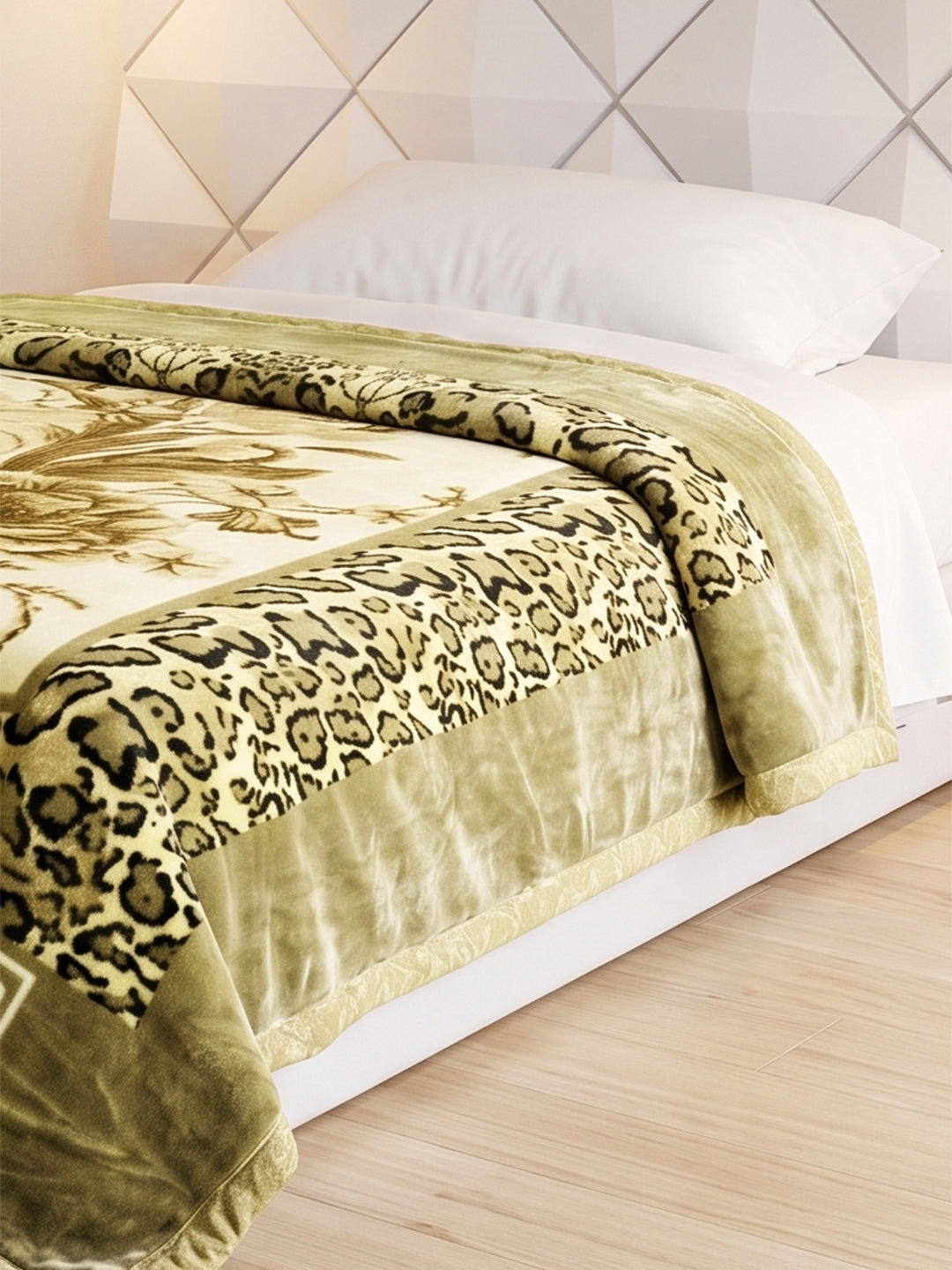 Printed Single Bed 1 Ply 850 GSM Blanket for Winter (Sarilia), Weight 3 kg