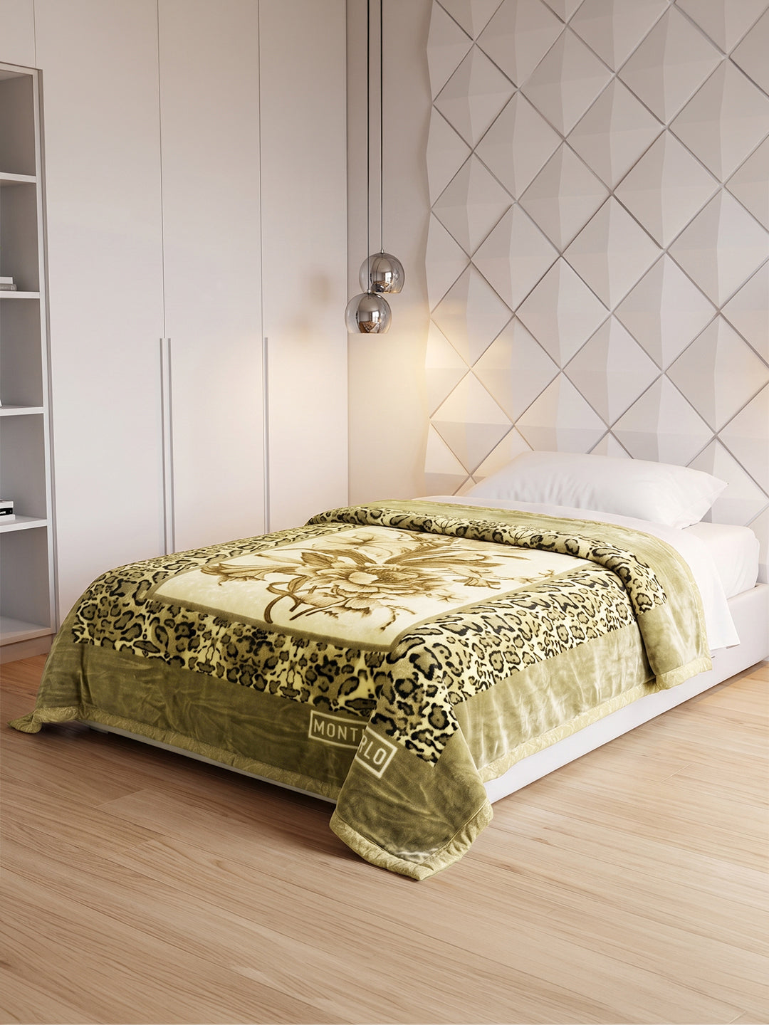 Printed Single Bed 1 Ply 850 GSM Blanket for Winter (Sarilia), Weight 3 kg