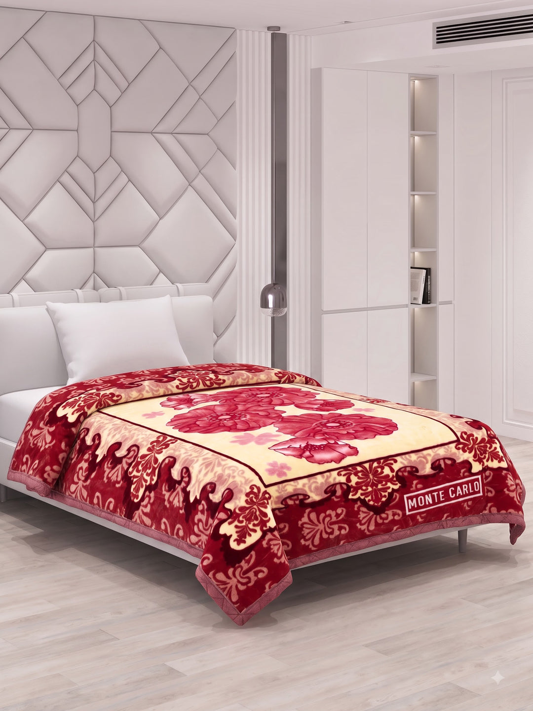 Printed Single Bed 1 Ply 850 GSM Blanket for Winter (Sarilia), Weight 3 kg