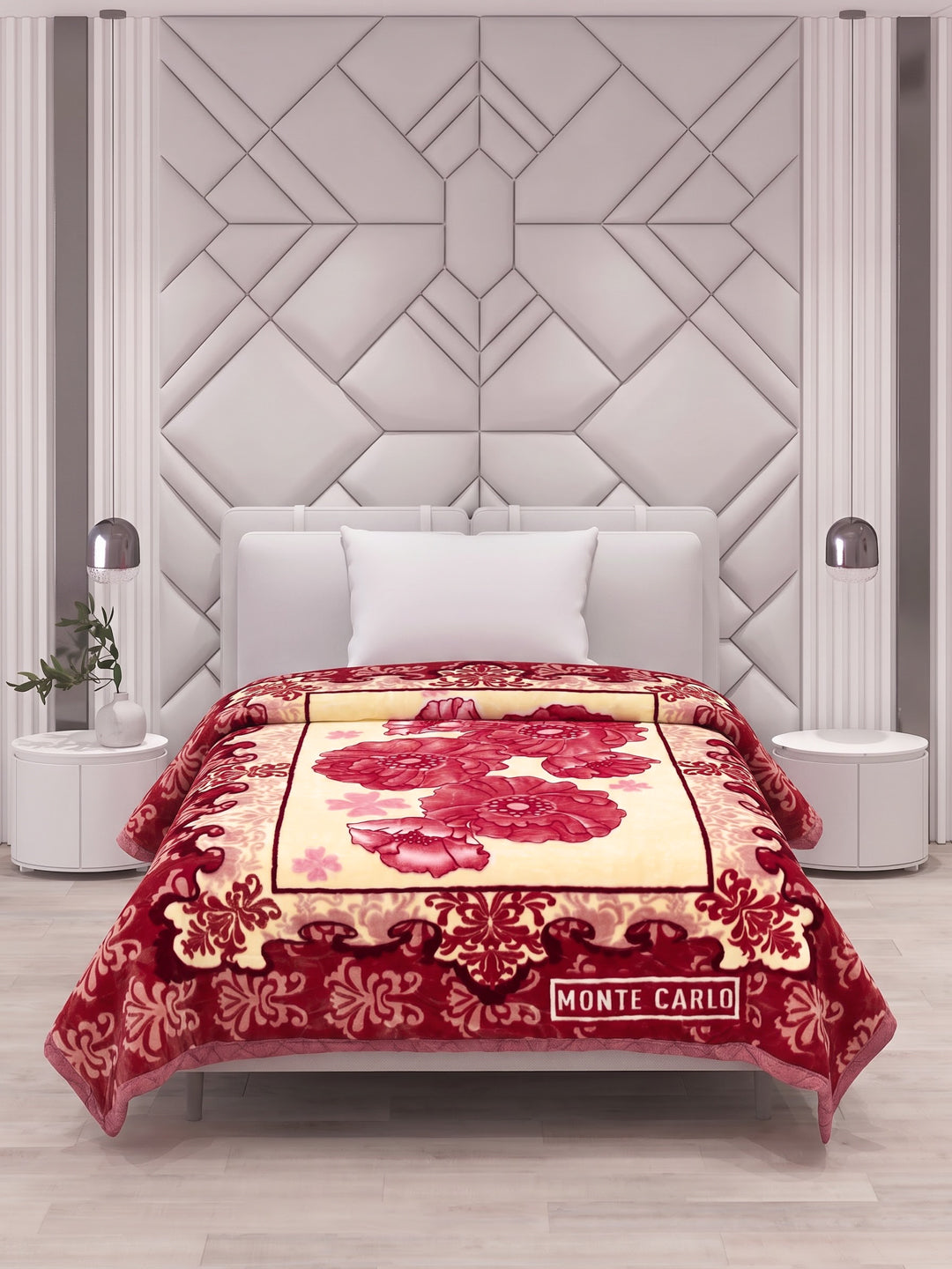 Printed Single Bed 1 Ply 850 GSM Blanket for Winter (Sarilia), Weight 3 kg