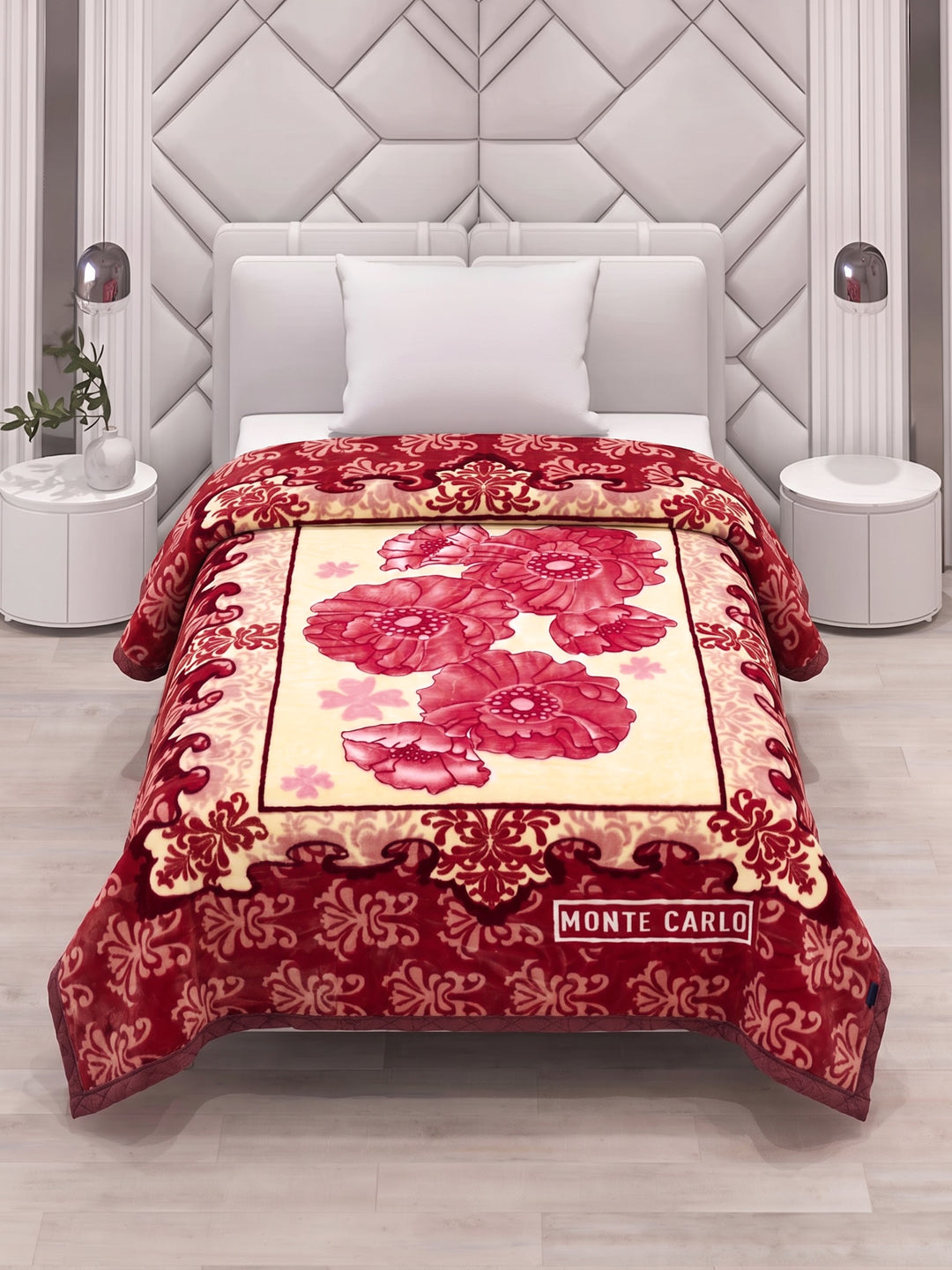 Printed Single Bed 1 Ply 850 GSM Blanket for Winter (Sarilia), Weight 3 kg