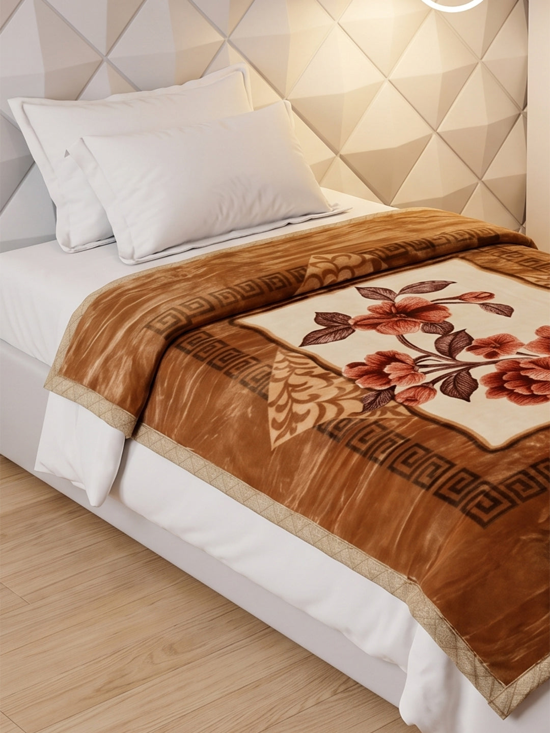 Printed Single Bed 1 Ply 850 GSM Blanket for Winter (Sarilia), Weight 3 kg