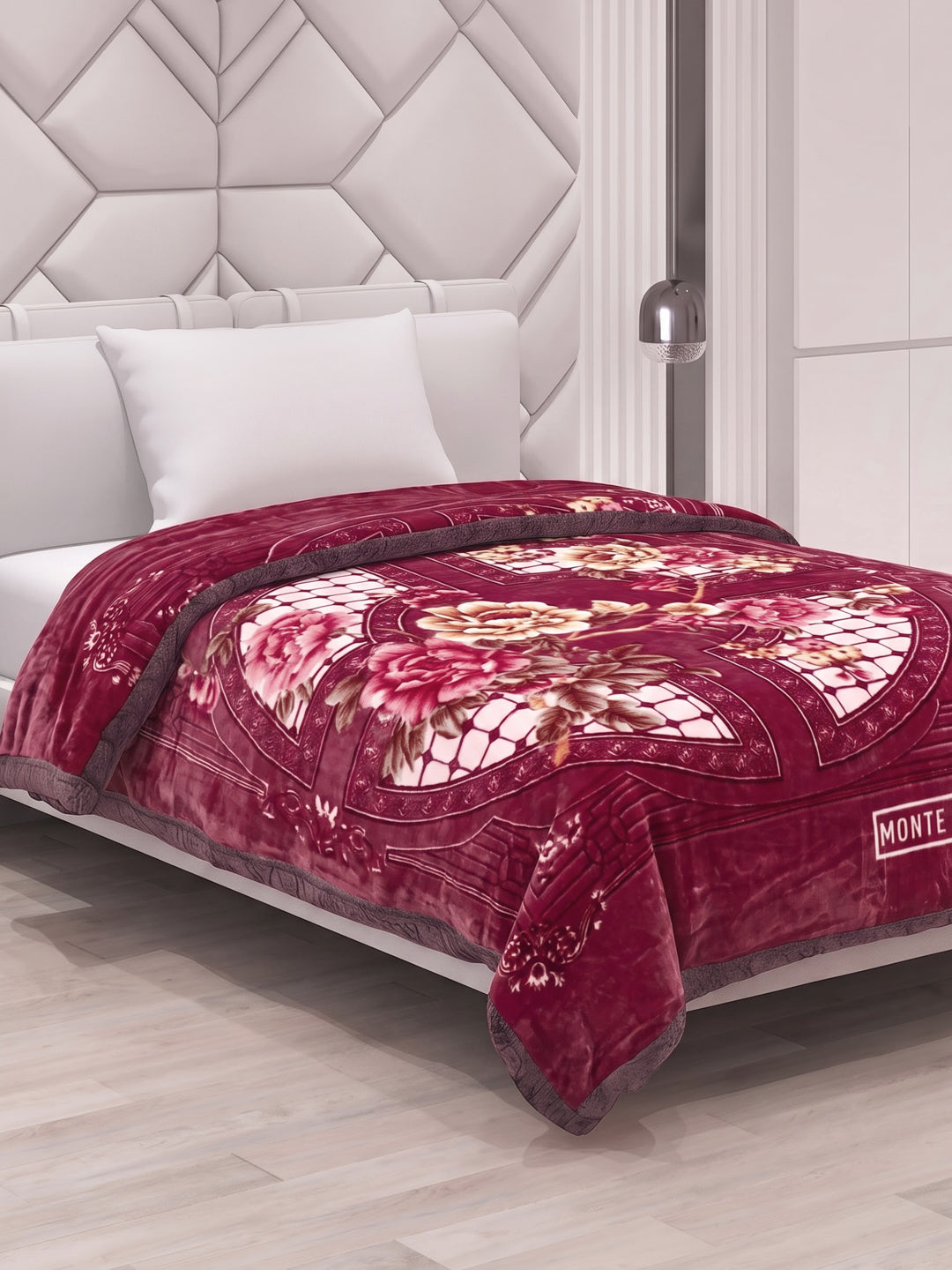 Printed Single Bed 1 Ply 850 GSM Blanket for Winter (Sarilia), Weight 3 kg