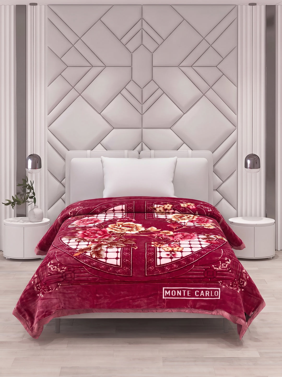 Printed Single Bed 1 Ply 850 GSM Blanket for Winter (Sarilia), Weight 3 kg