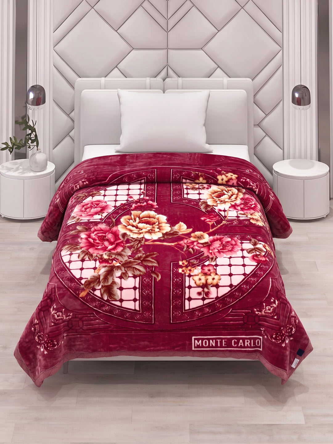 Printed Single Bed 1 Ply 850 GSM Blanket for Winter (Sarilia), Weight 3 kg