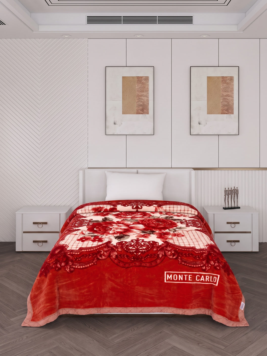 Printed Single Bed 1 Ply 850 GSM Blanket for Winter (Sarilia), Weight 3 kg