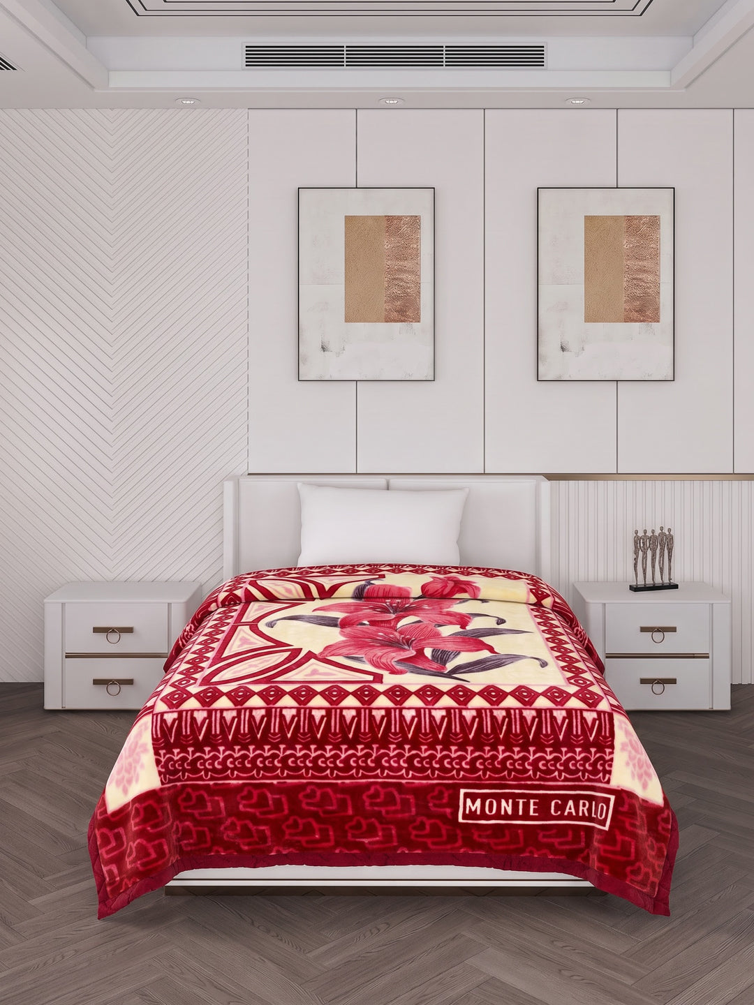 Printed Single Bed 1 Ply 850 GSM Blanket for Winter (Sarilia), Weight 3 kg