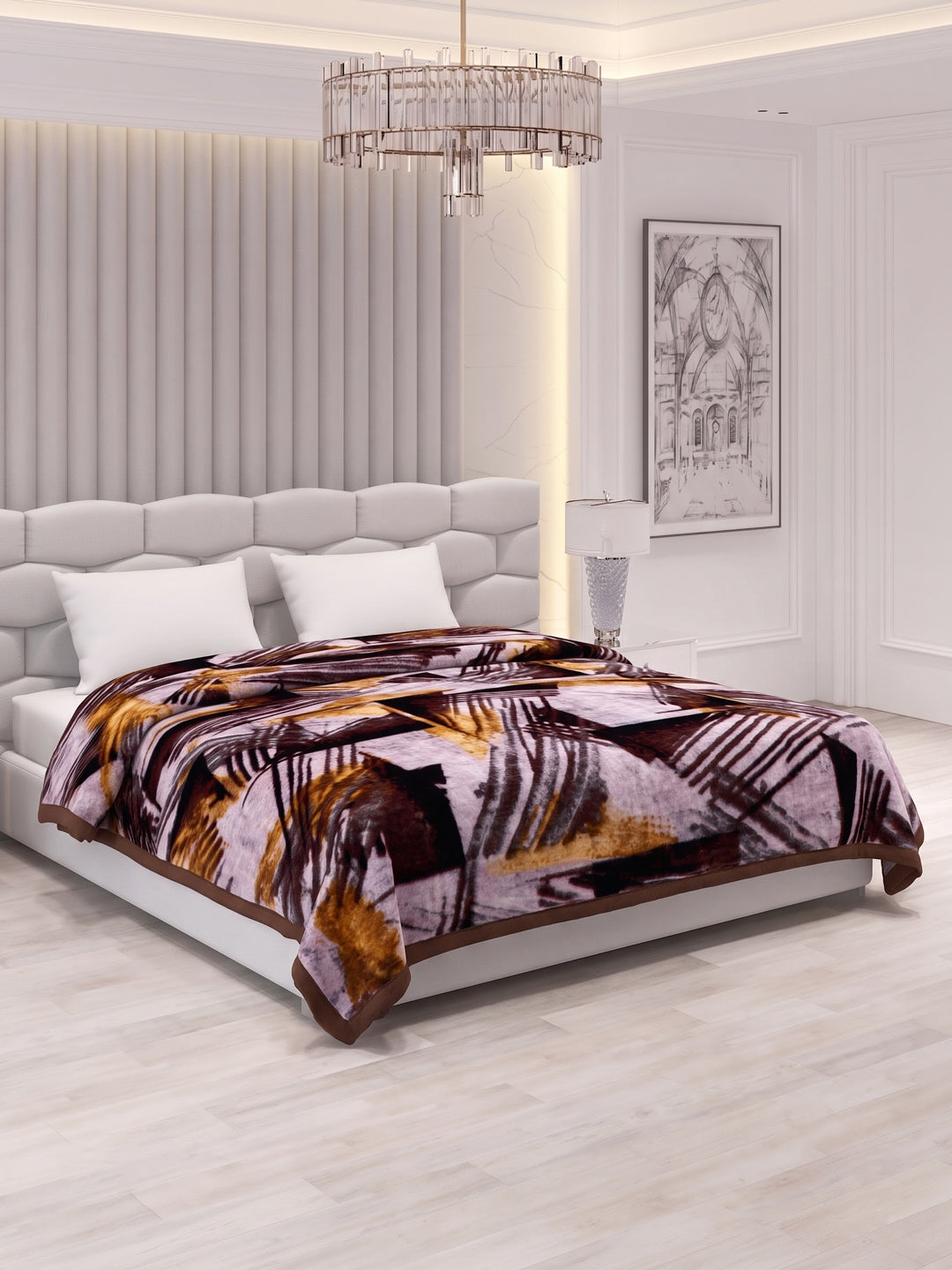 Printed Double Bed 2 Ply 950 GSM Blanket for Winter (Sensation), Weight 5 kg